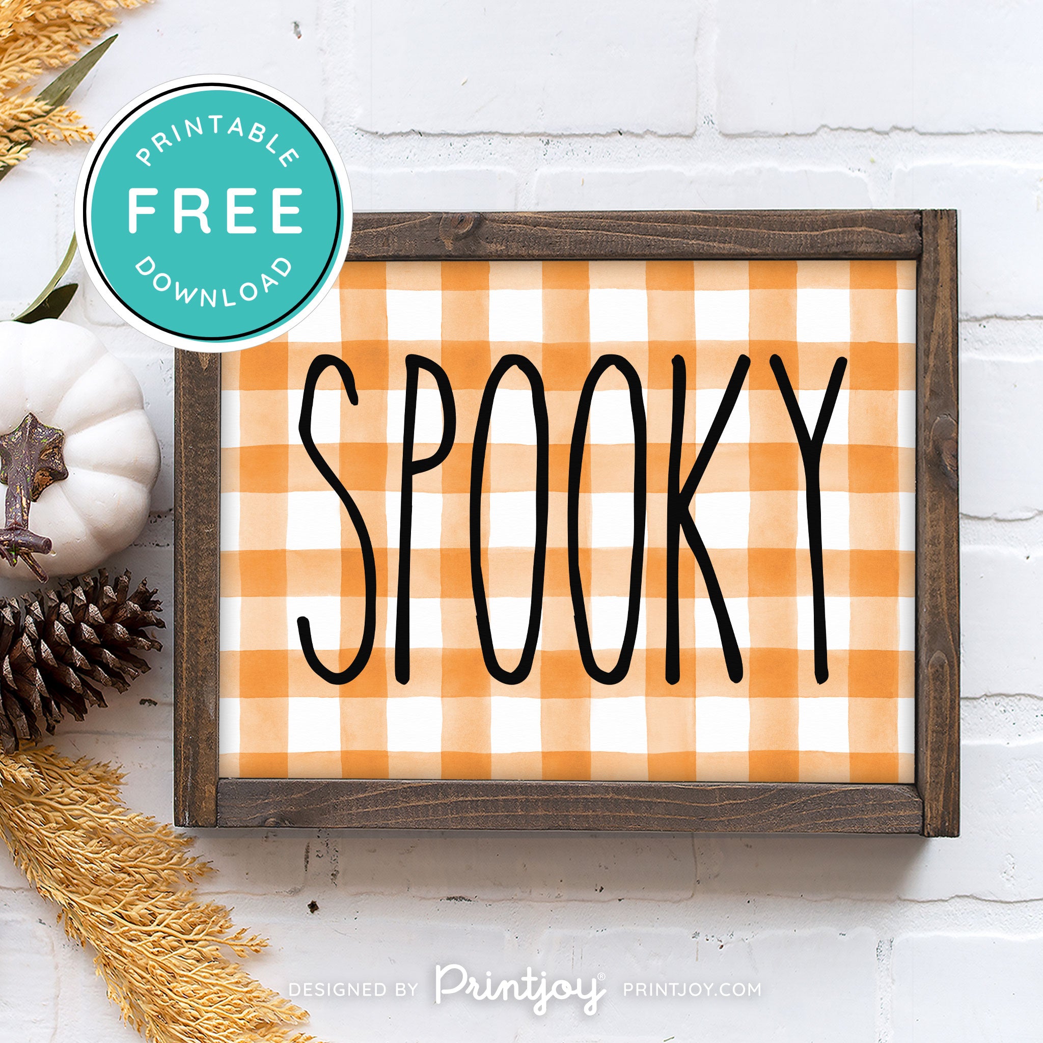 Free Printable Spooky Modern Farmhouse Halloween Wall Art Decor Download - Printjoy