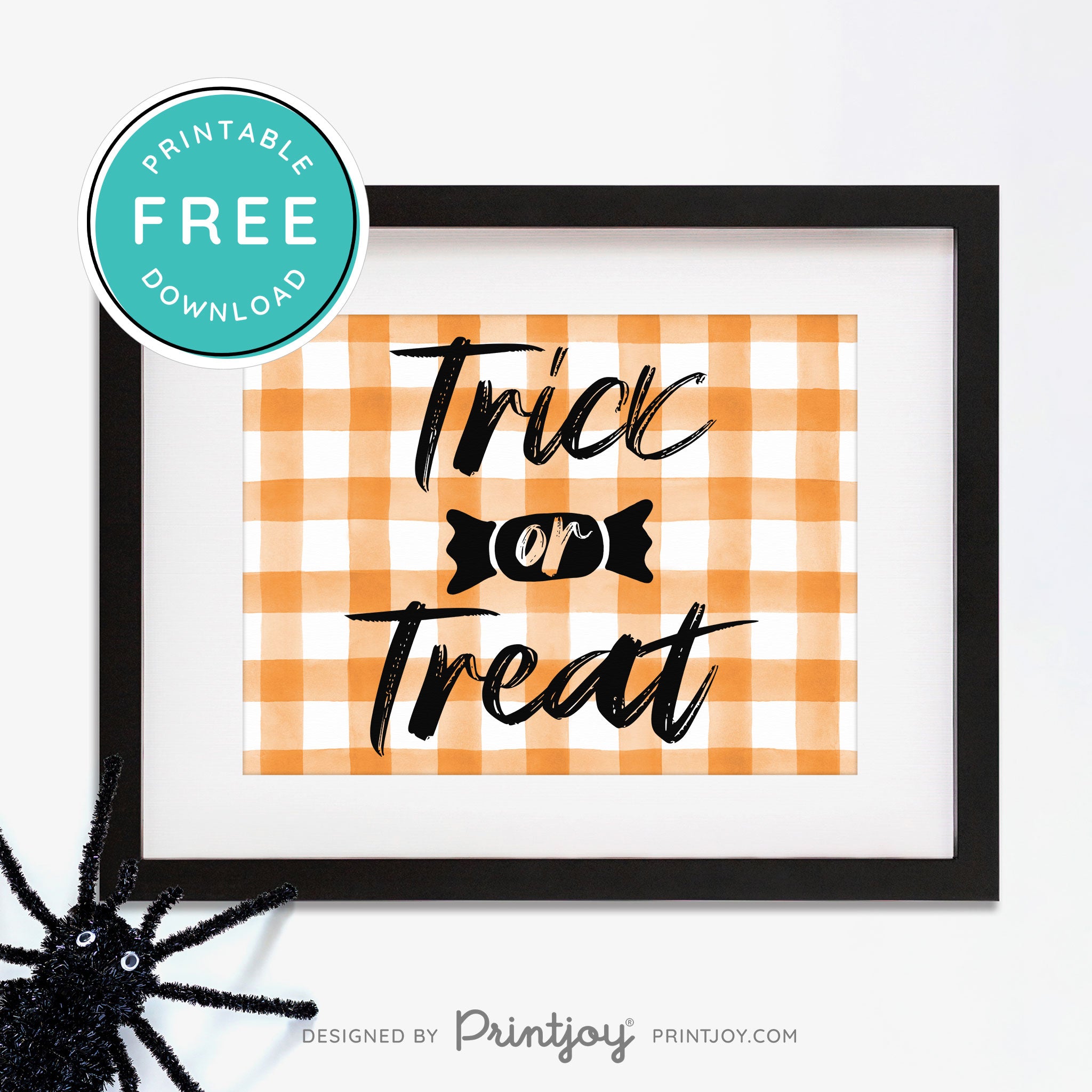 Free Printable Trick Or Treat Candy Halloween Wall Art Decor Download - Printjoy