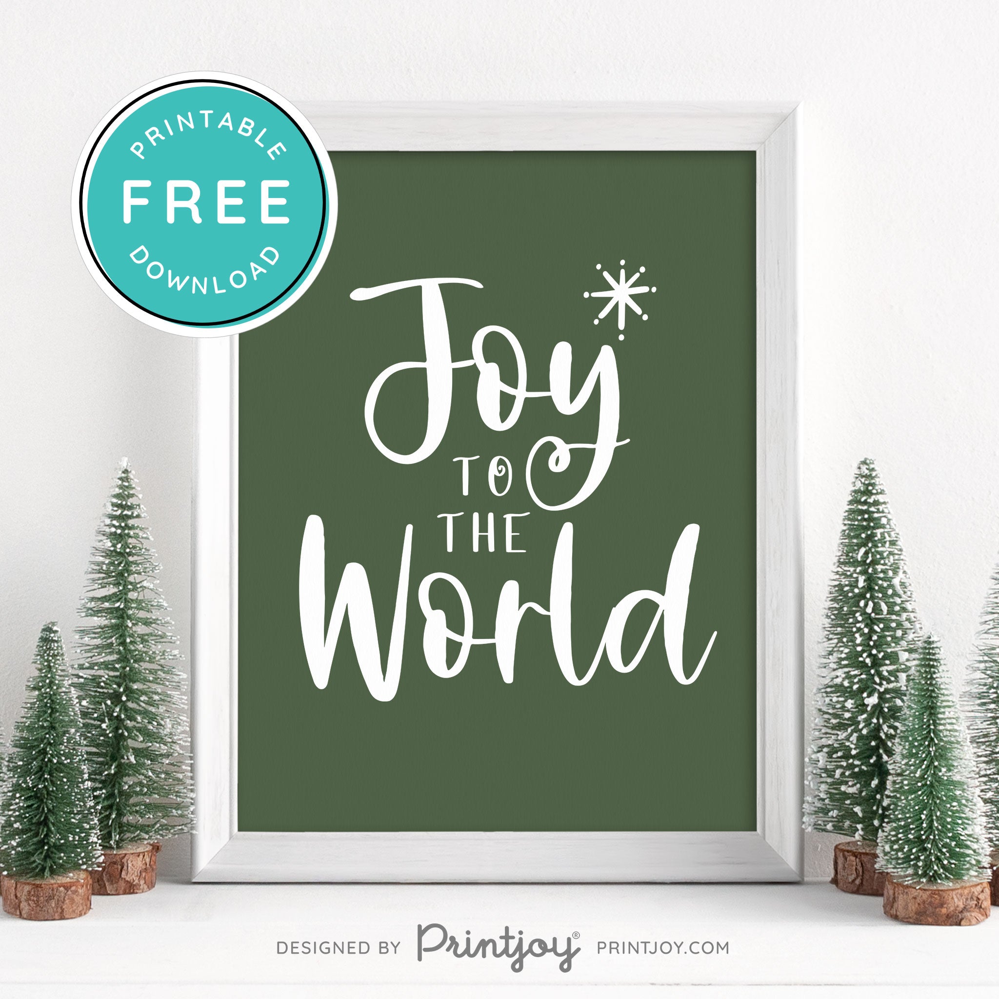 Free Printable Joy To The World Christmas Winter Snow Wall Art Decor Download - Printjoy