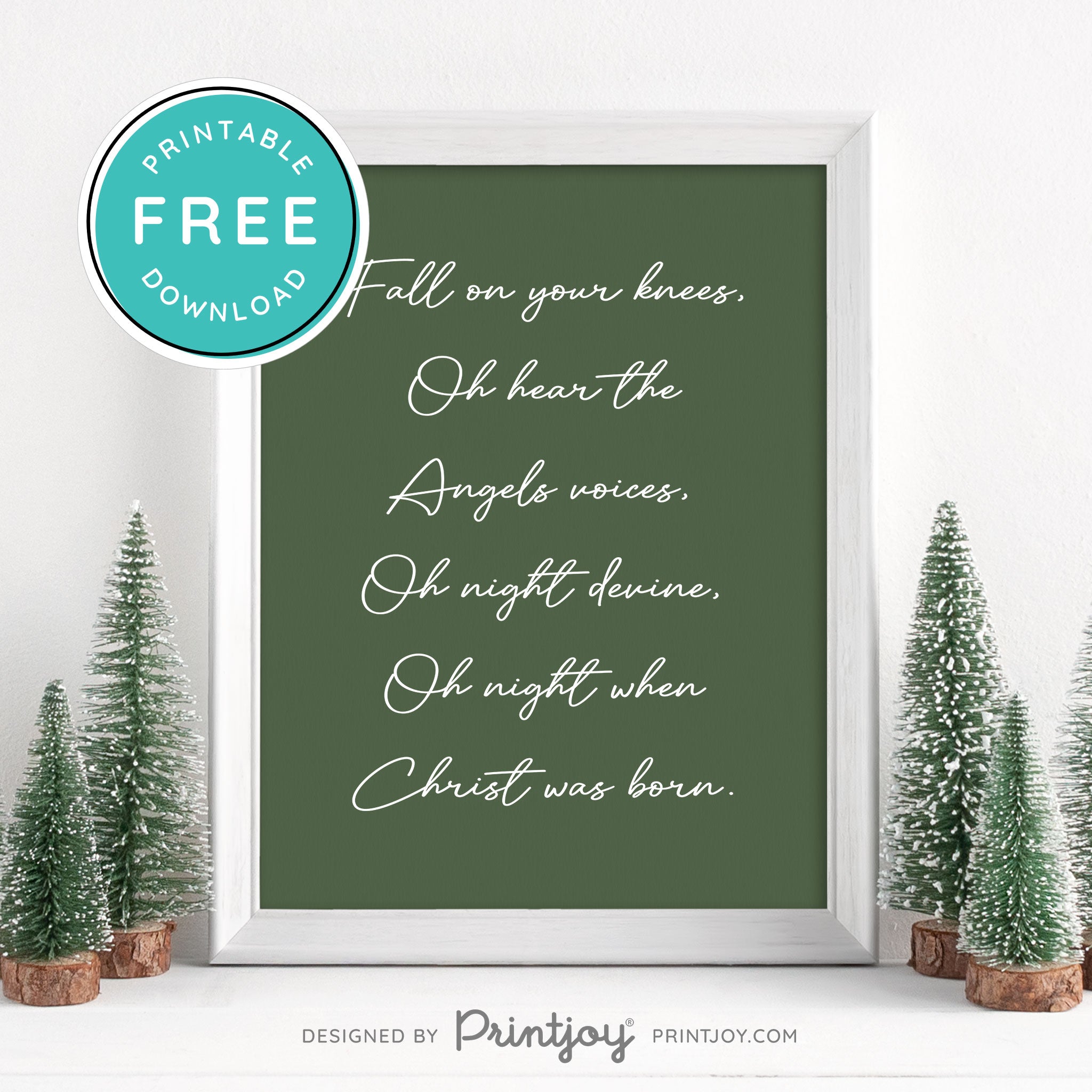 Free Printable Oh Hear The Angels Voices Christmas Wall Art Decor Download - Printjoy