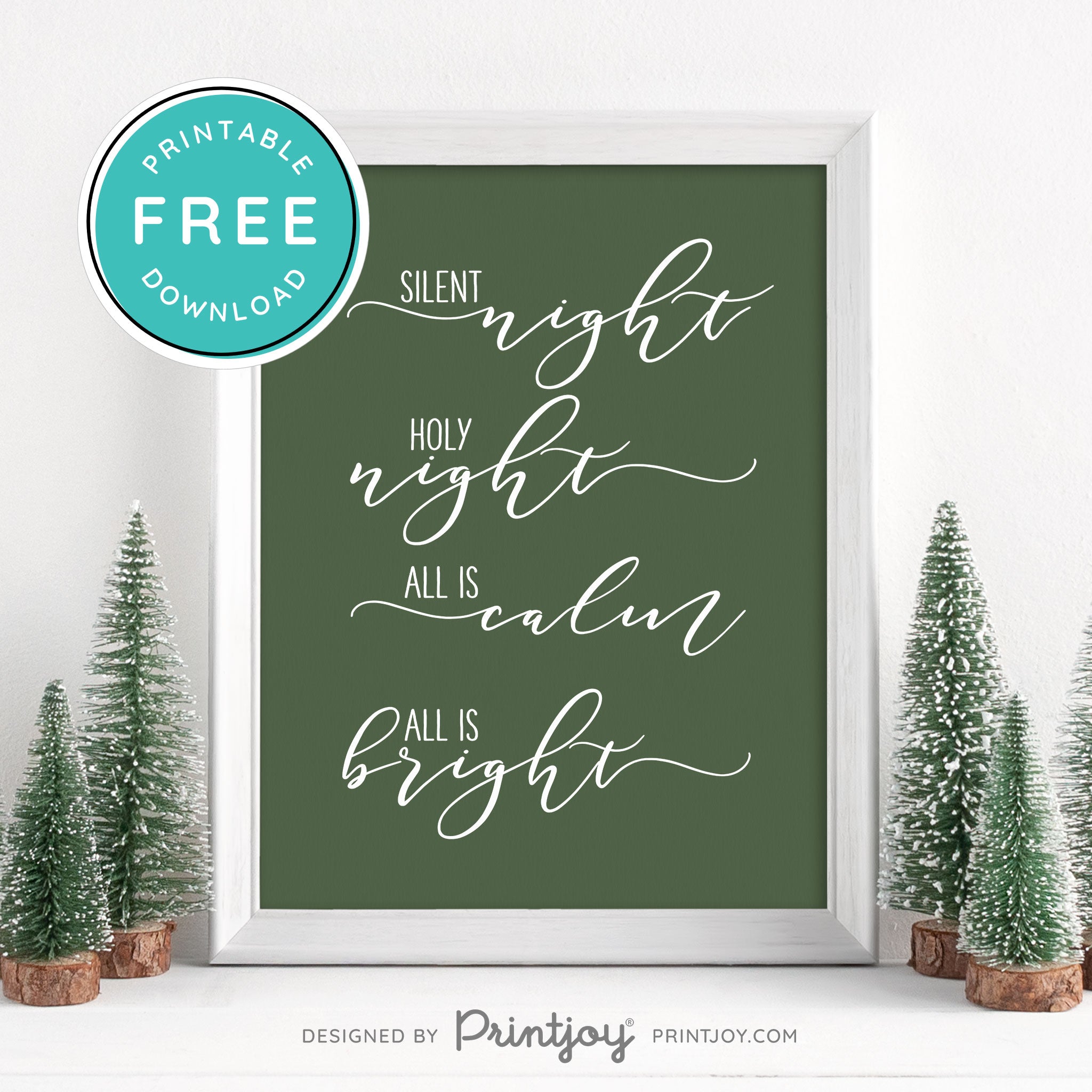 Free Printable Silent Night Holy Night Christmas Wall Art Decor Download - Printjoy