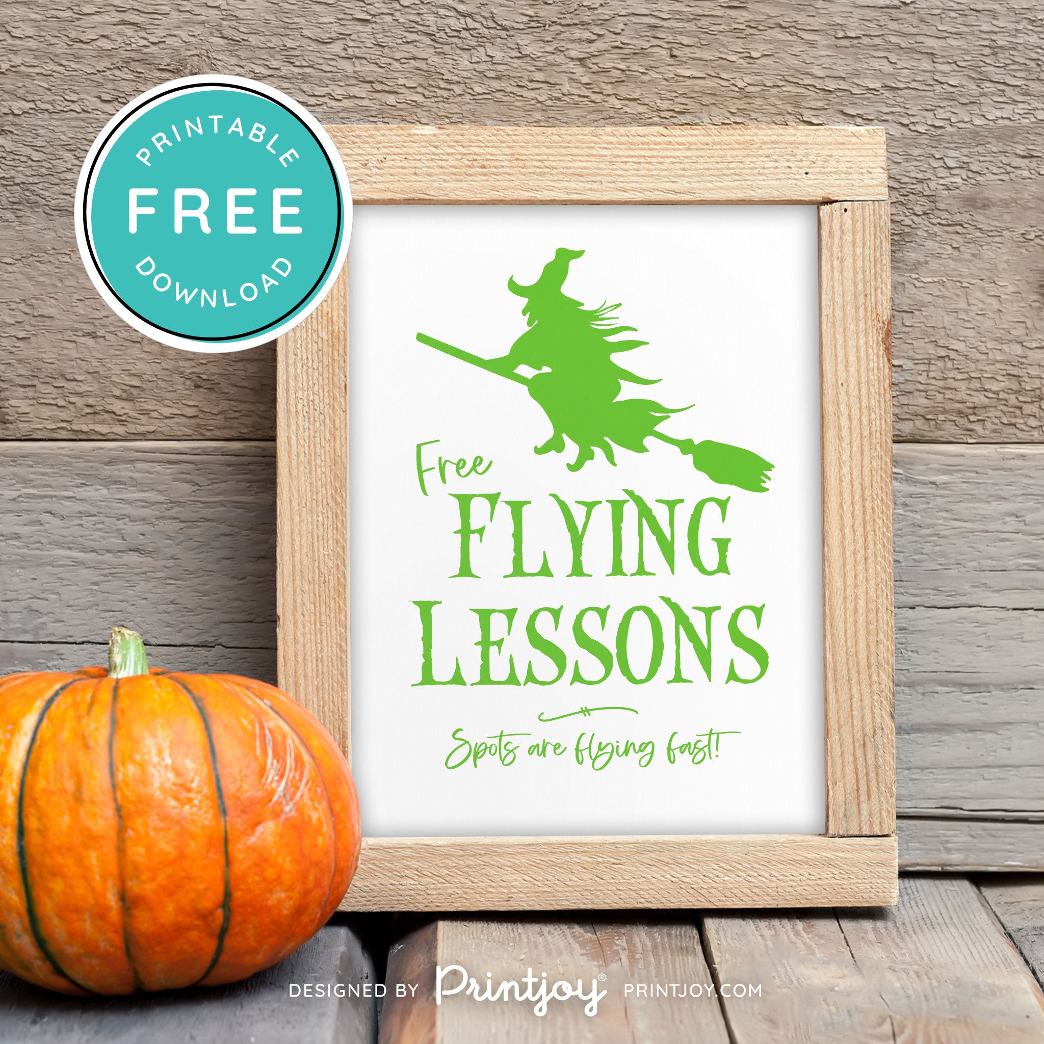 Free Printable Broom Flying Lessons Witch Halloween Wall Art Decor Download - Printjoy