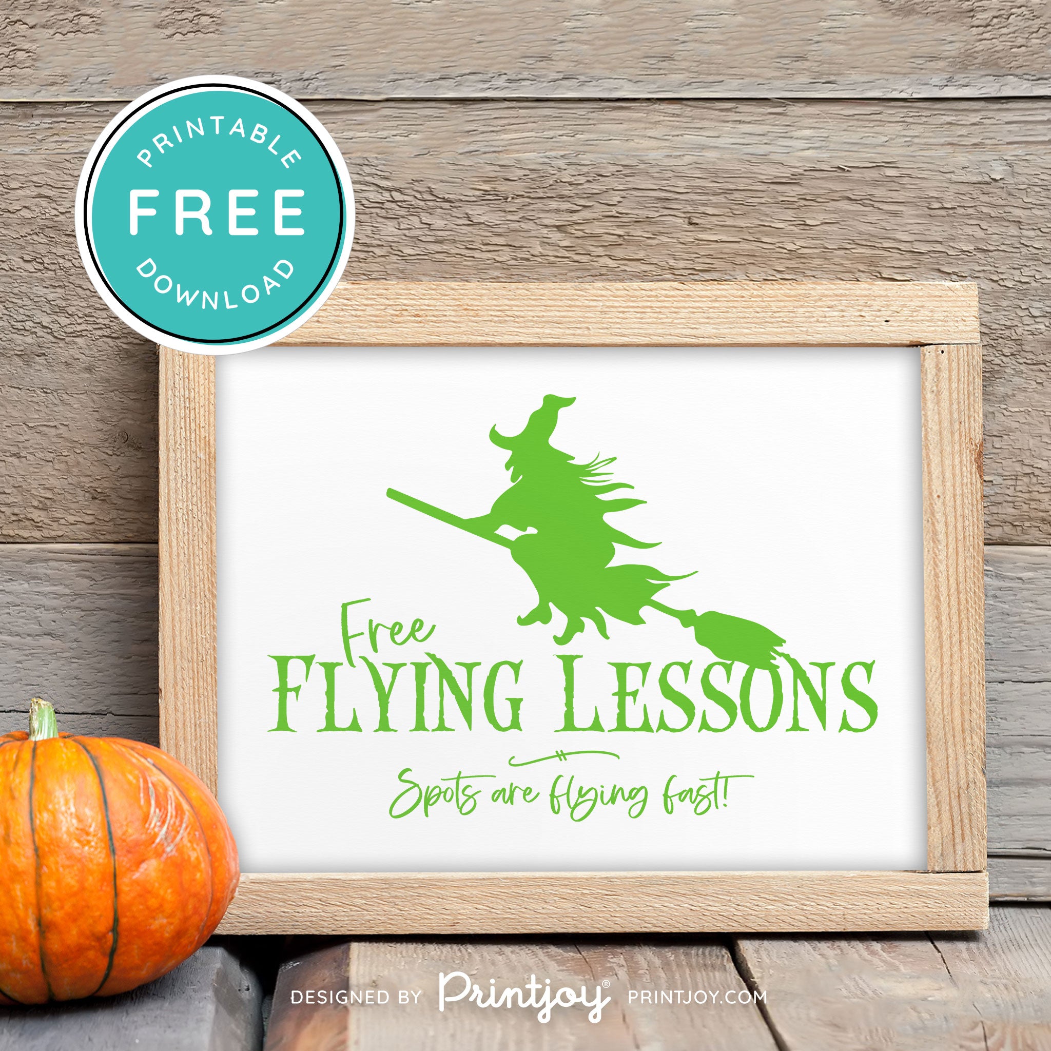 Free Printable Broom Flying Lessons Witch Halloween Wall Art Decor Download - Printjoy