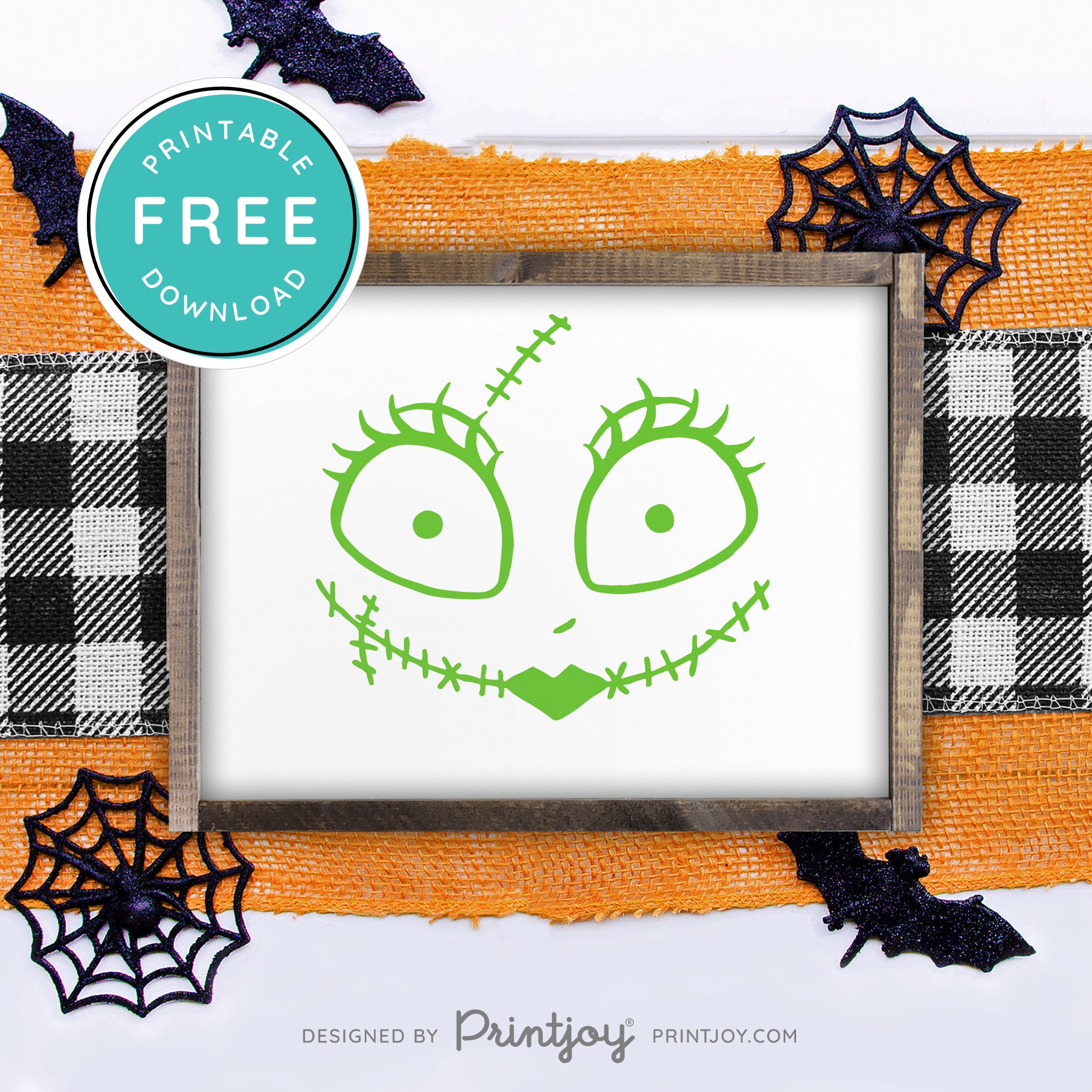 Free Printable Sally Rag Doll Face Nightmare Halloween Wall Art Decor Download - Printjoy