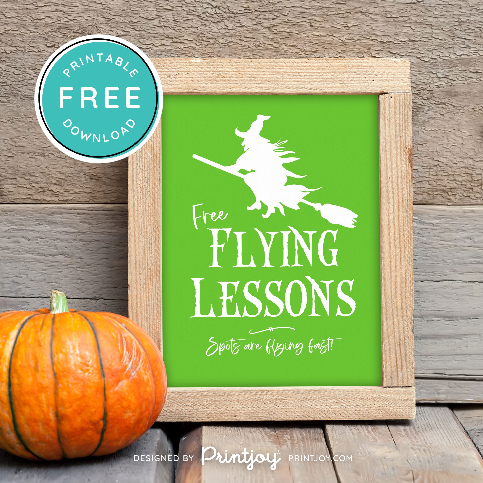 Free Printable Broom Flying Lessons Witch Halloween Wall Art Decor Download - Printjoy