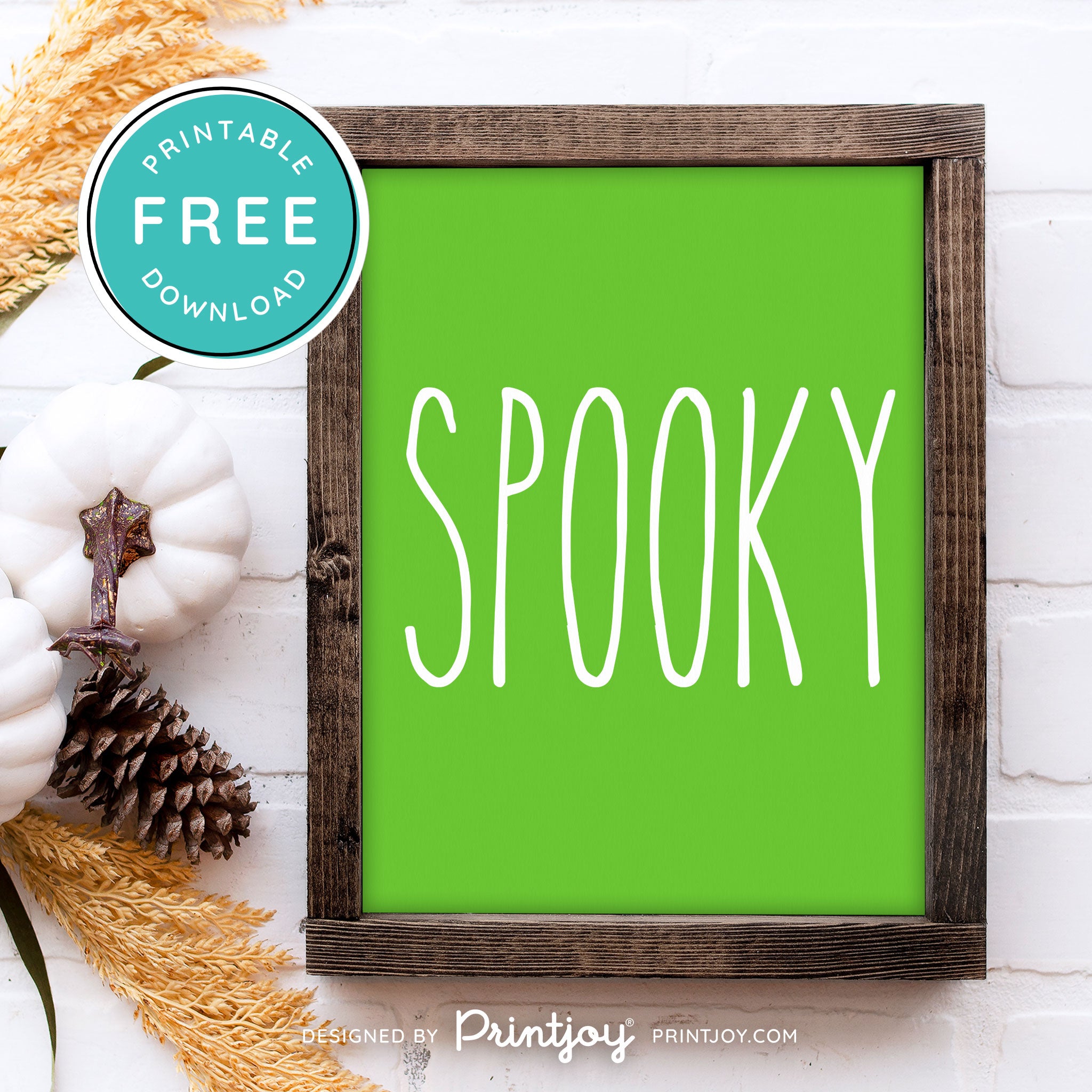 Free Printable Spooky Modern Farmhouse Halloween Wall Art Decor Download - Printjoy