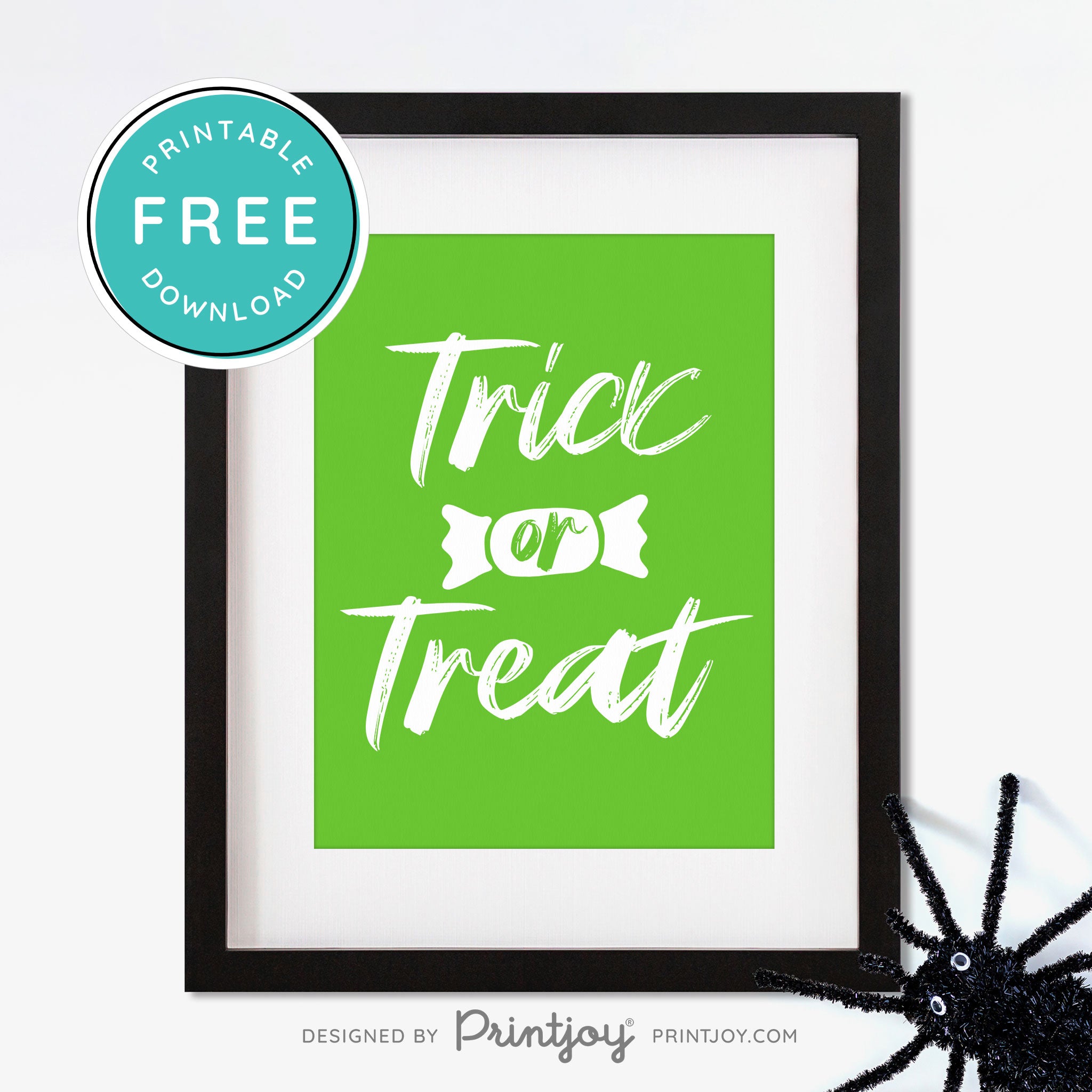 Free Printable Trick Or Treat Candy Halloween Wall Art Decor Download - Printjoy