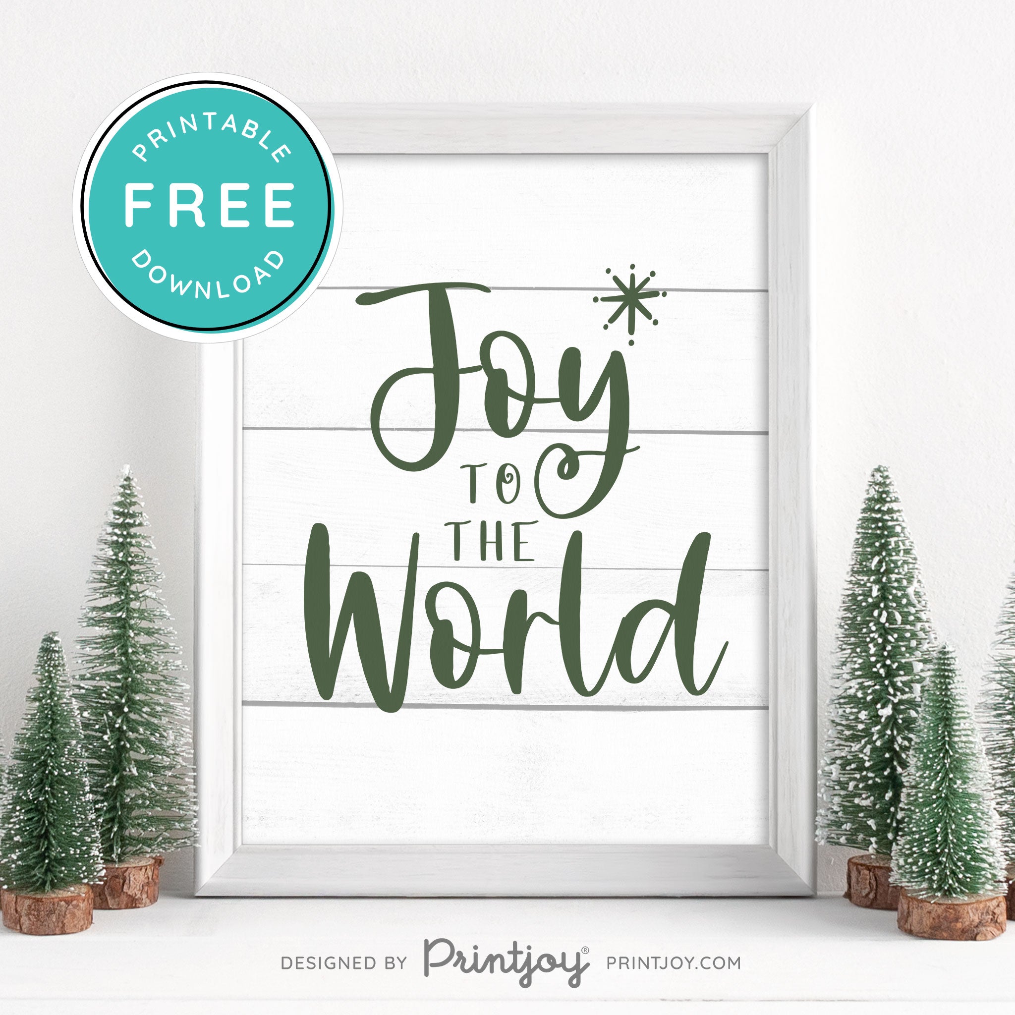 Free Printable Joy To The World Christmas Winter Snow Wall Art Decor Download - Printjoy