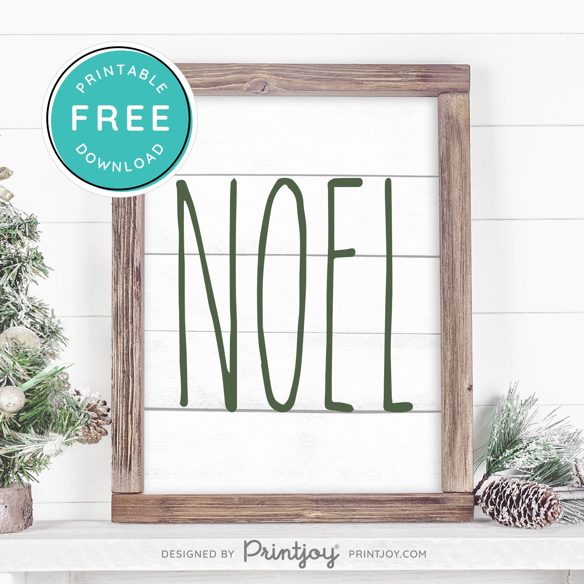 Free Printable Noel Christmas Farmhouse Winter Wall Art Decor Download - Printjoy