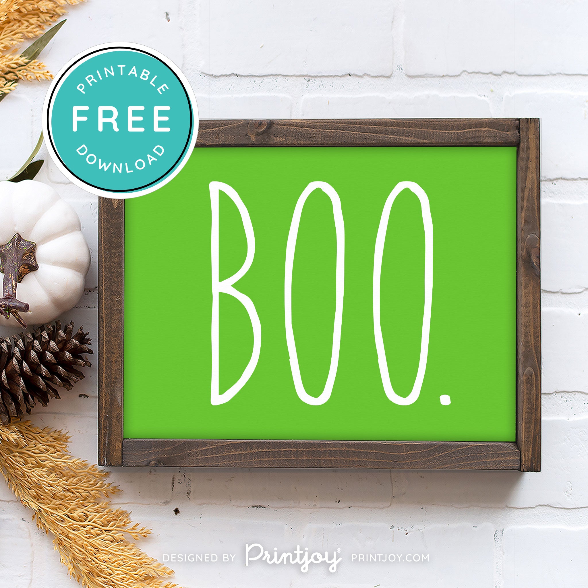 Free Printable Boo Modern Farmhouse Halloween Wall Art Decor Download - Printjoy