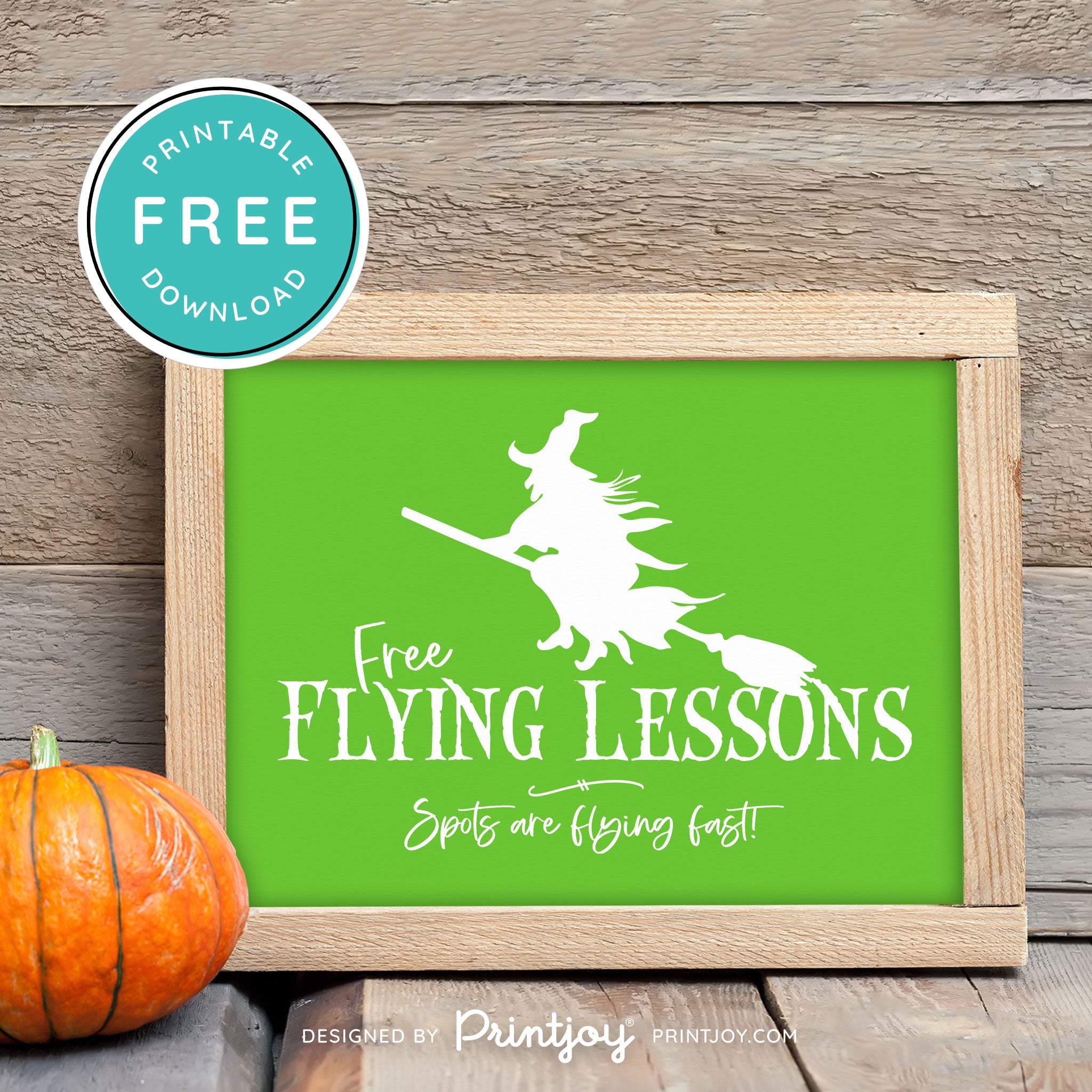 Free Printable Broom Flying Lessons Witch Halloween Wall Art Decor Download - Printjoy