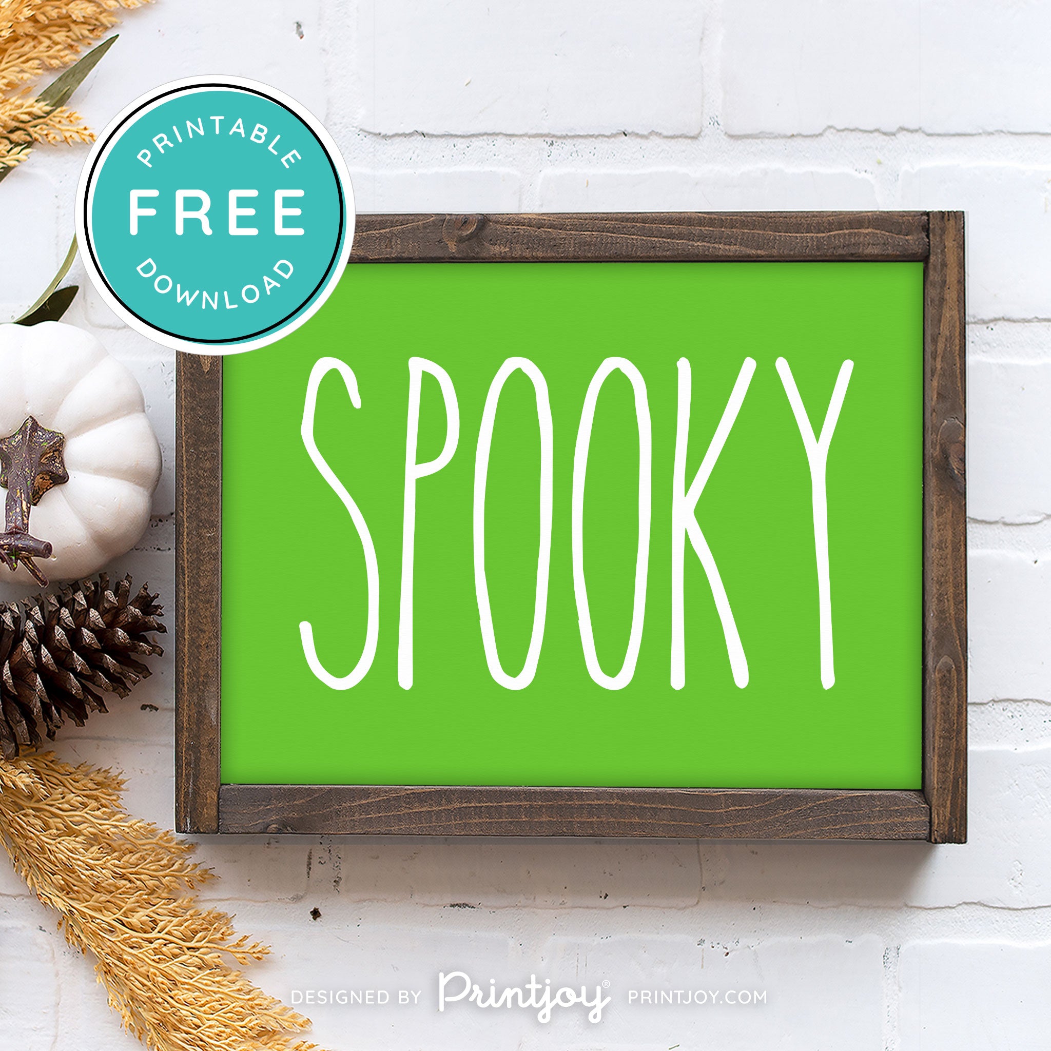 Free Printable Spooky Modern Farmhouse Halloween Wall Art Decor Download - Printjoy