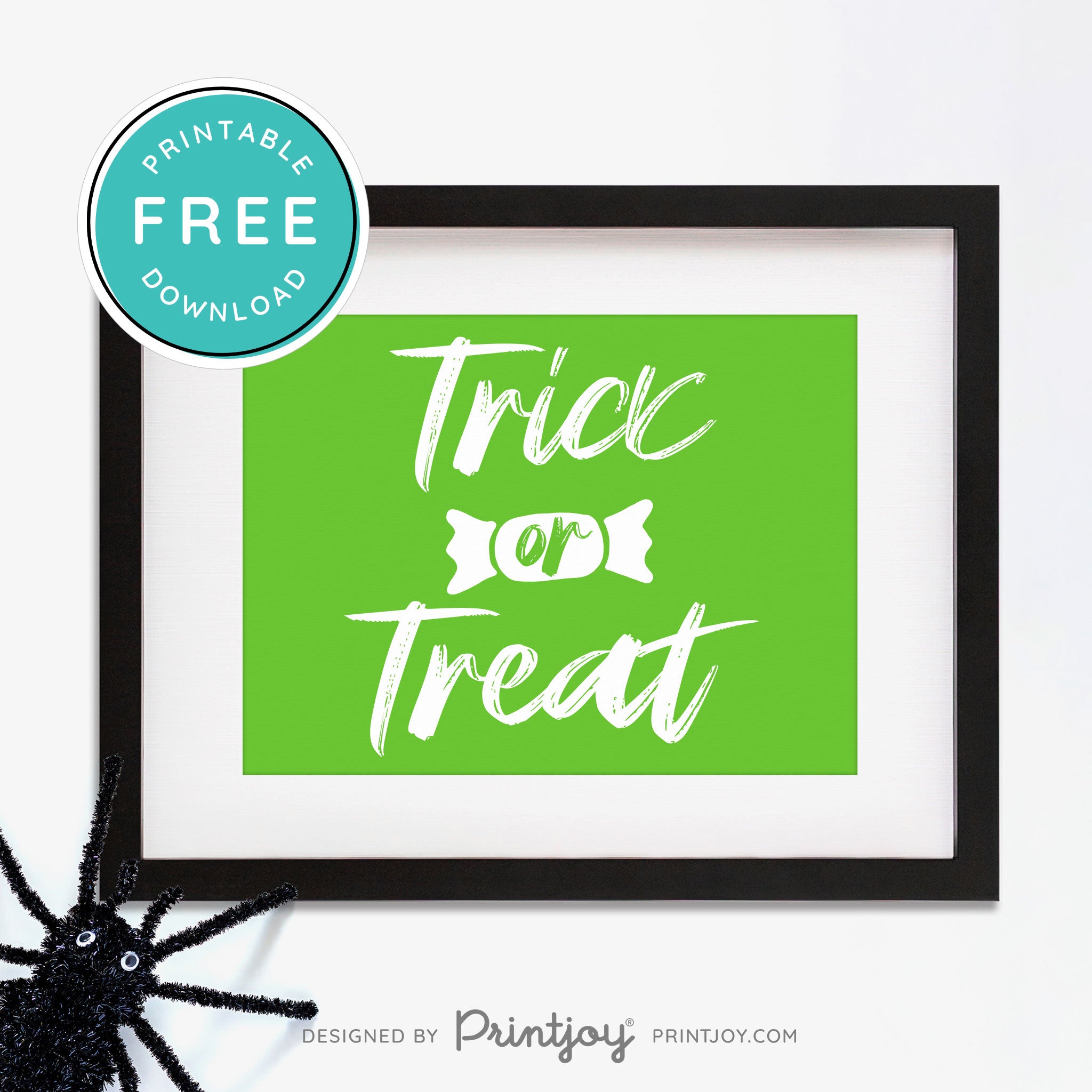 Free Printable Trick Or Treat Candy Halloween Wall Art Decor Download - Printjoy