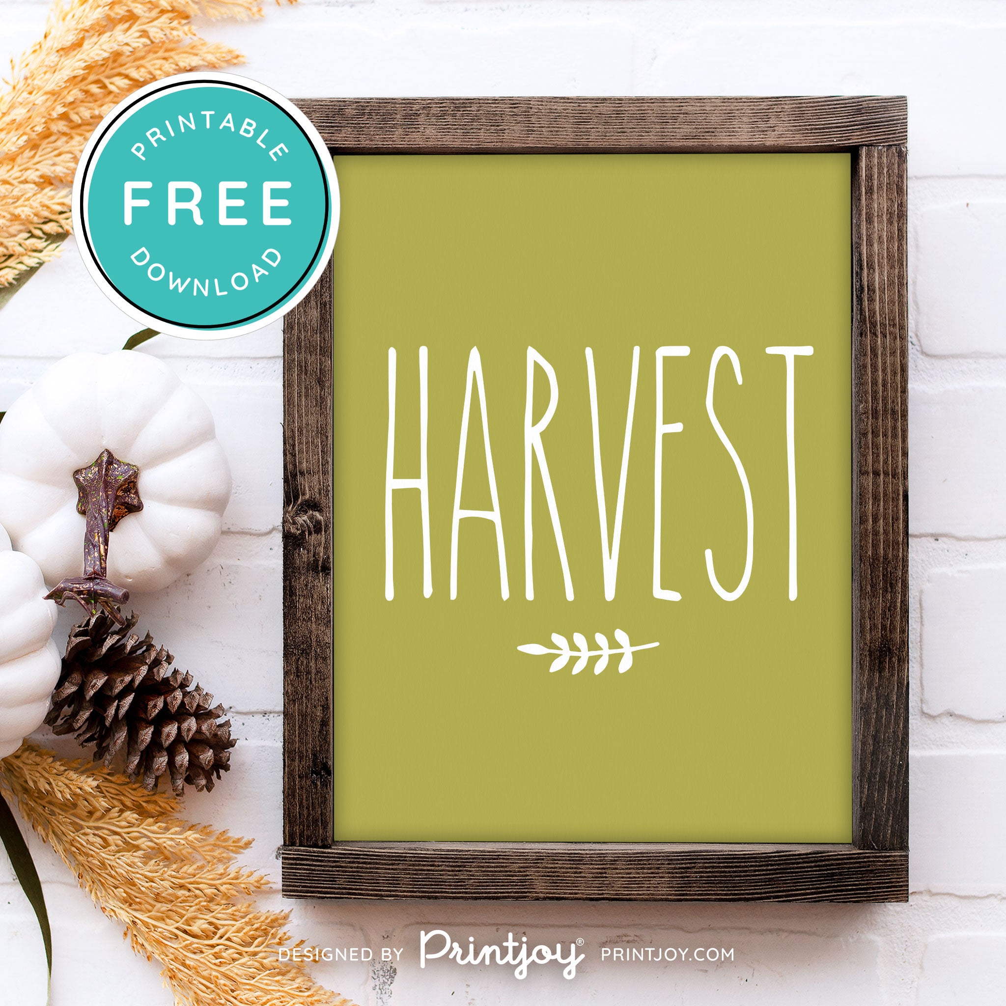 Free Printable Harvest Modern Farmhouse Fall Wall Art Decor Download - Printjoy