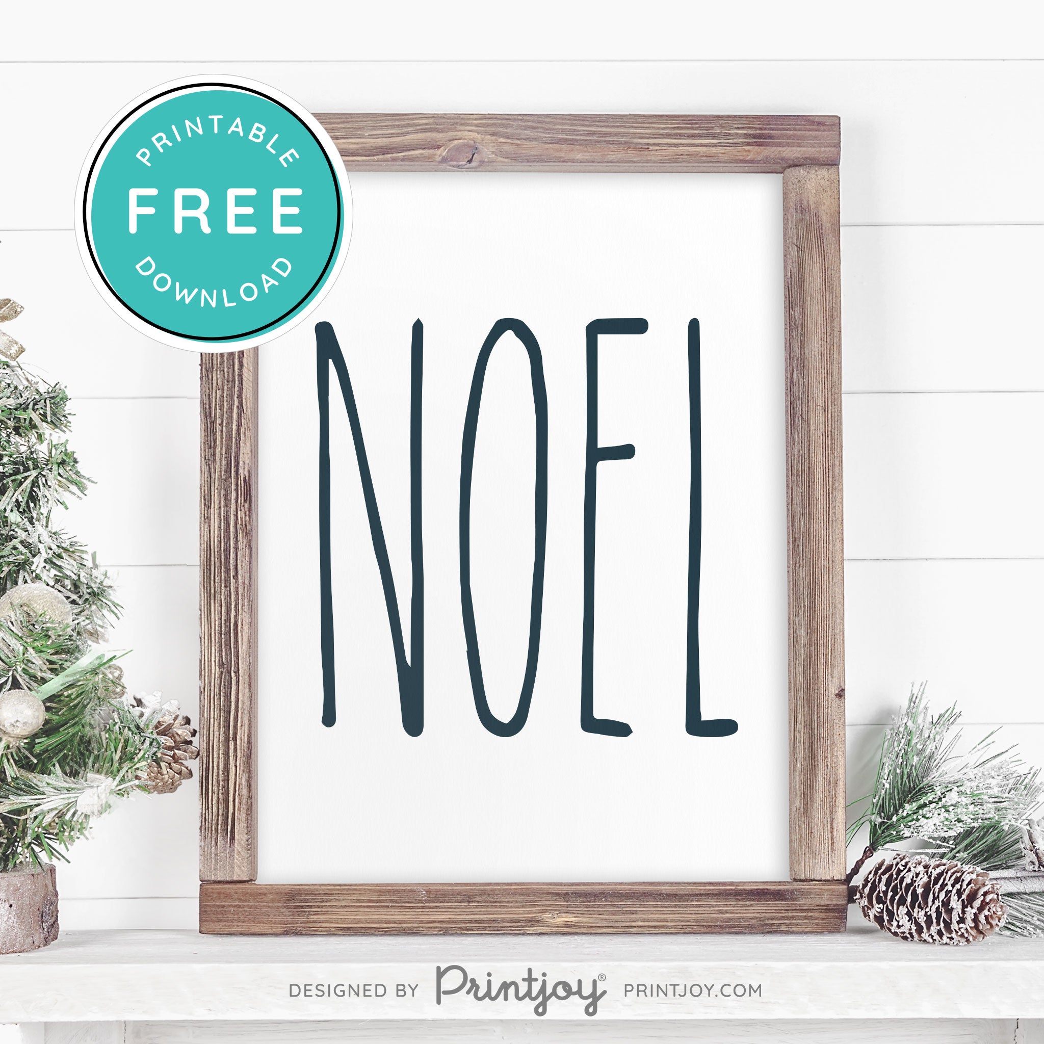 Free Printable Noel Christmas Farmhouse Winter Wall Art Decor Download - Printjoy