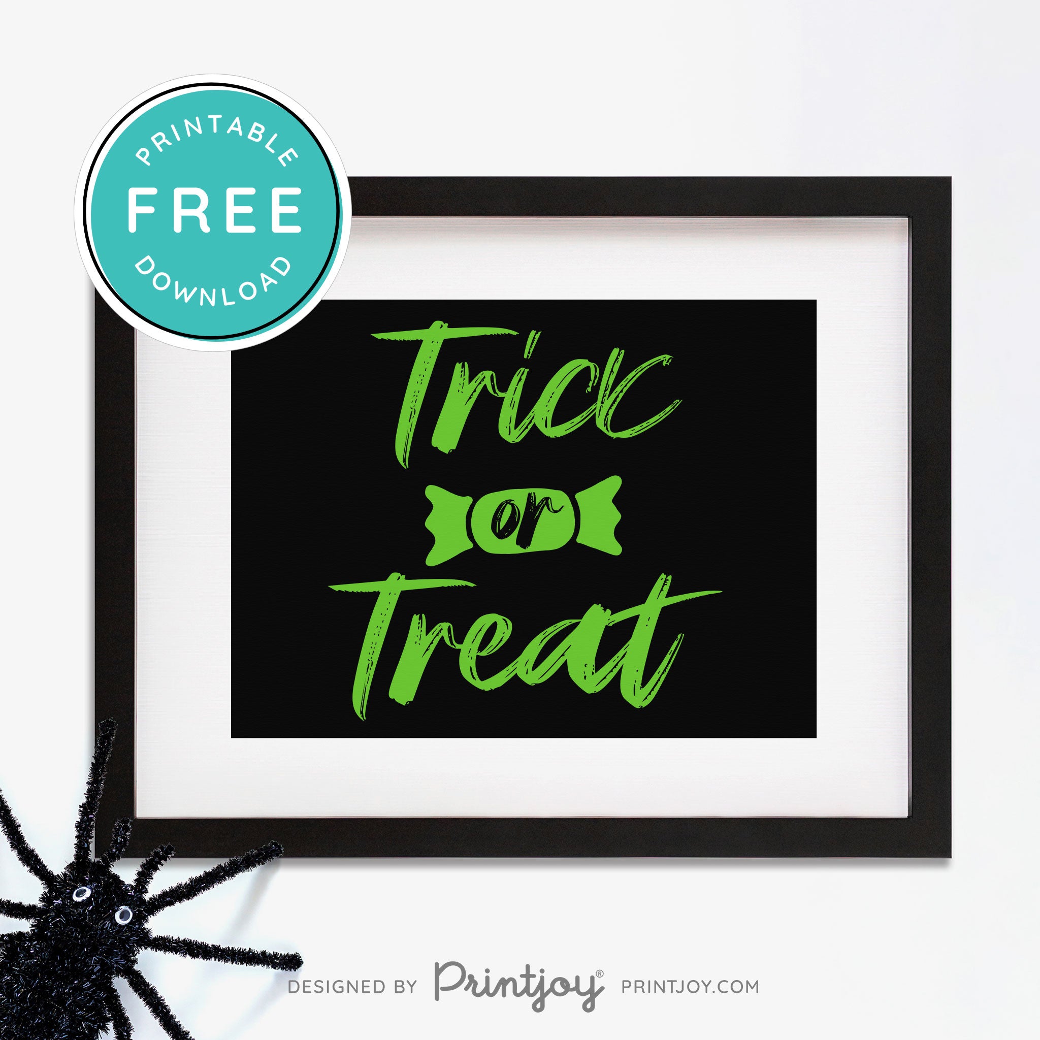 Free Printable Trick Or Treat Candy Halloween Wall Art Decor Download - Printjoy