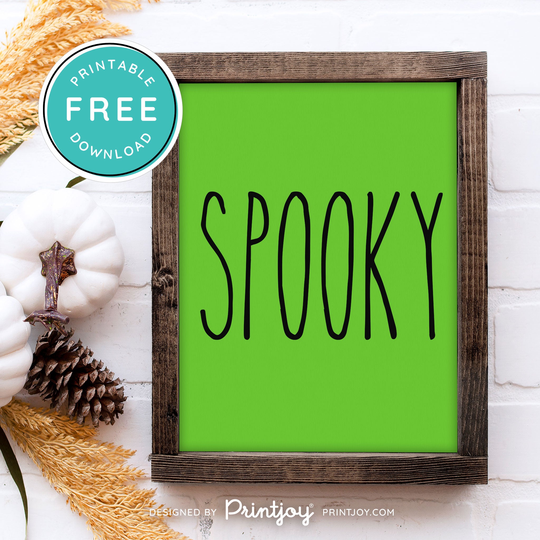 Free Printable Spooky Modern Farmhouse Halloween Wall Art Decor Download - Printjoy