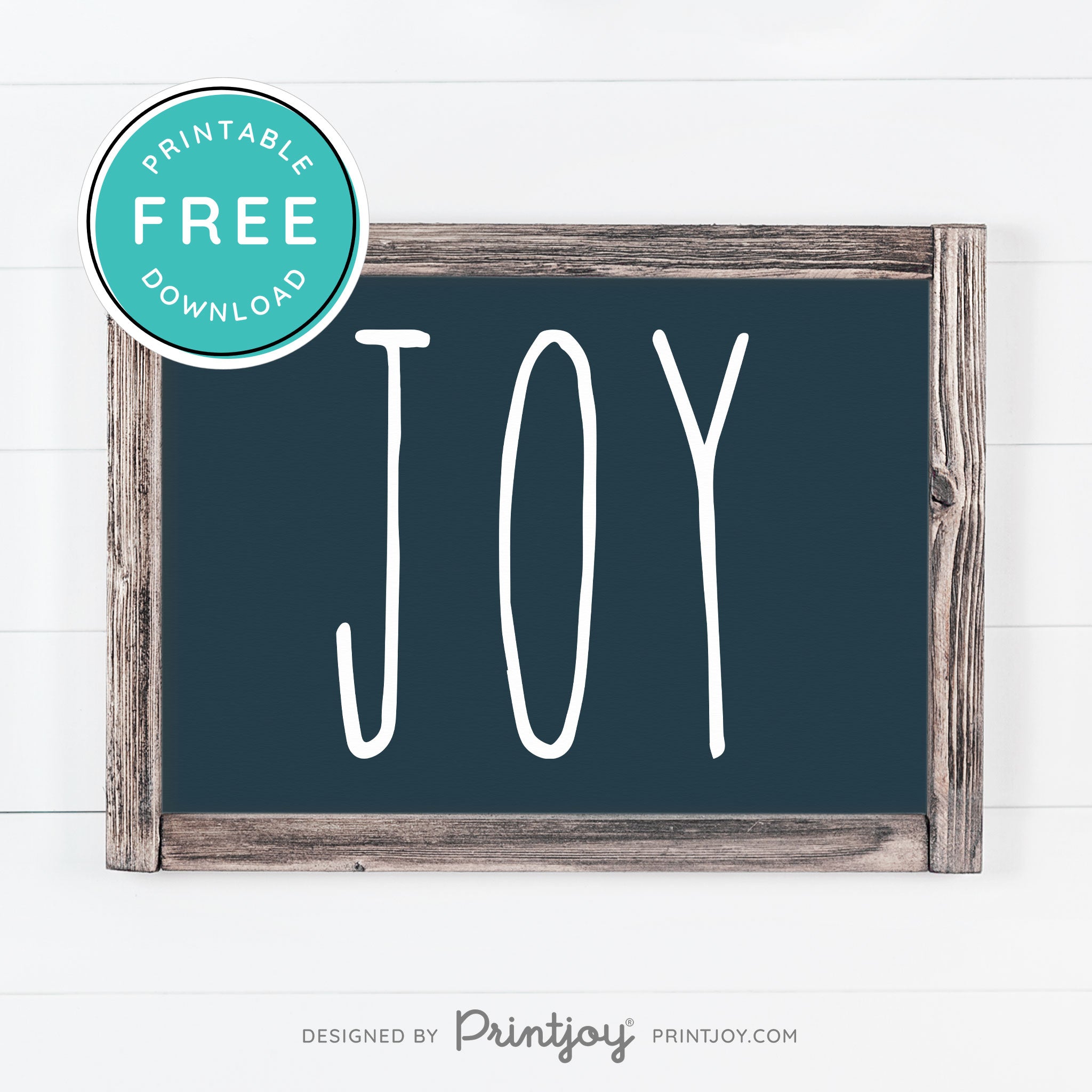 Free Printable Joy Farmhouse Sign Winter Wall Art Decor Download - Printjoy