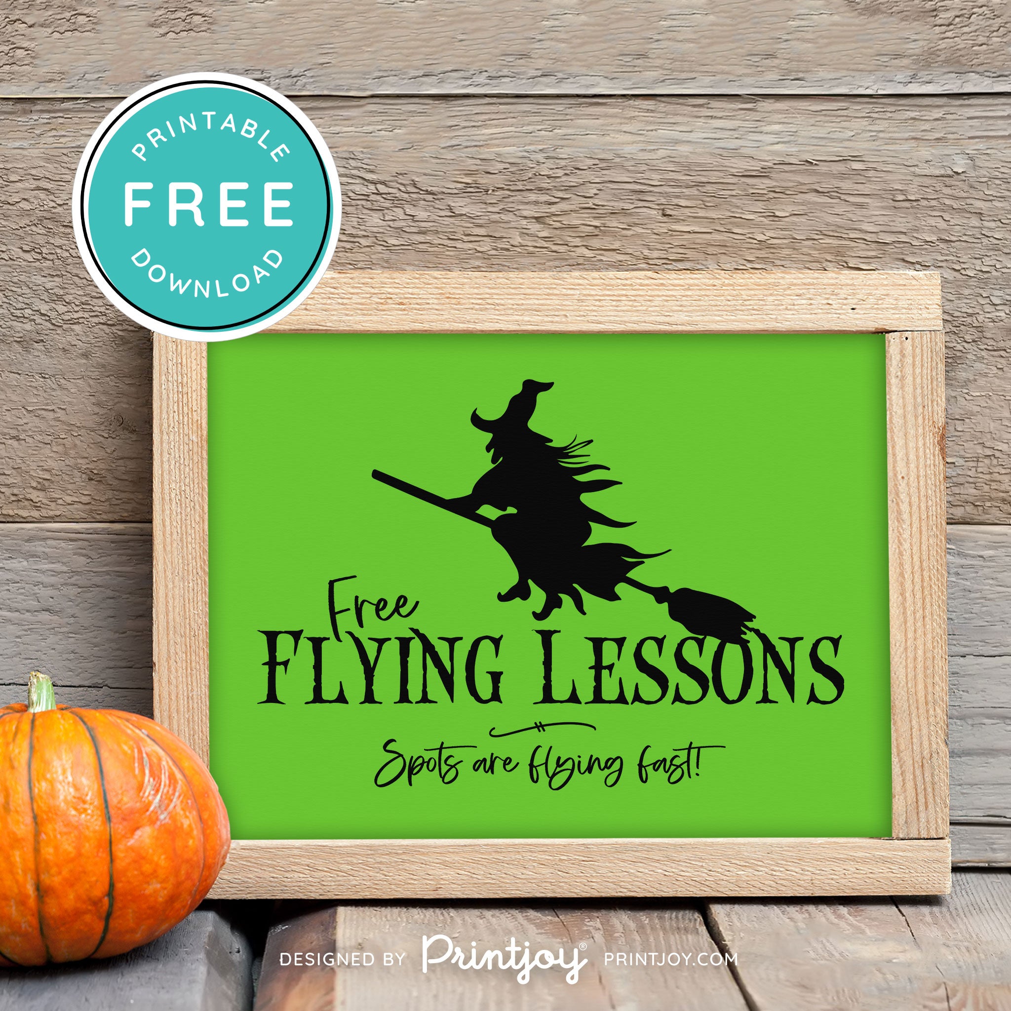 Free Printable Broom Flying Lessons Witch Halloween Wall Art Decor Download - Printjoy