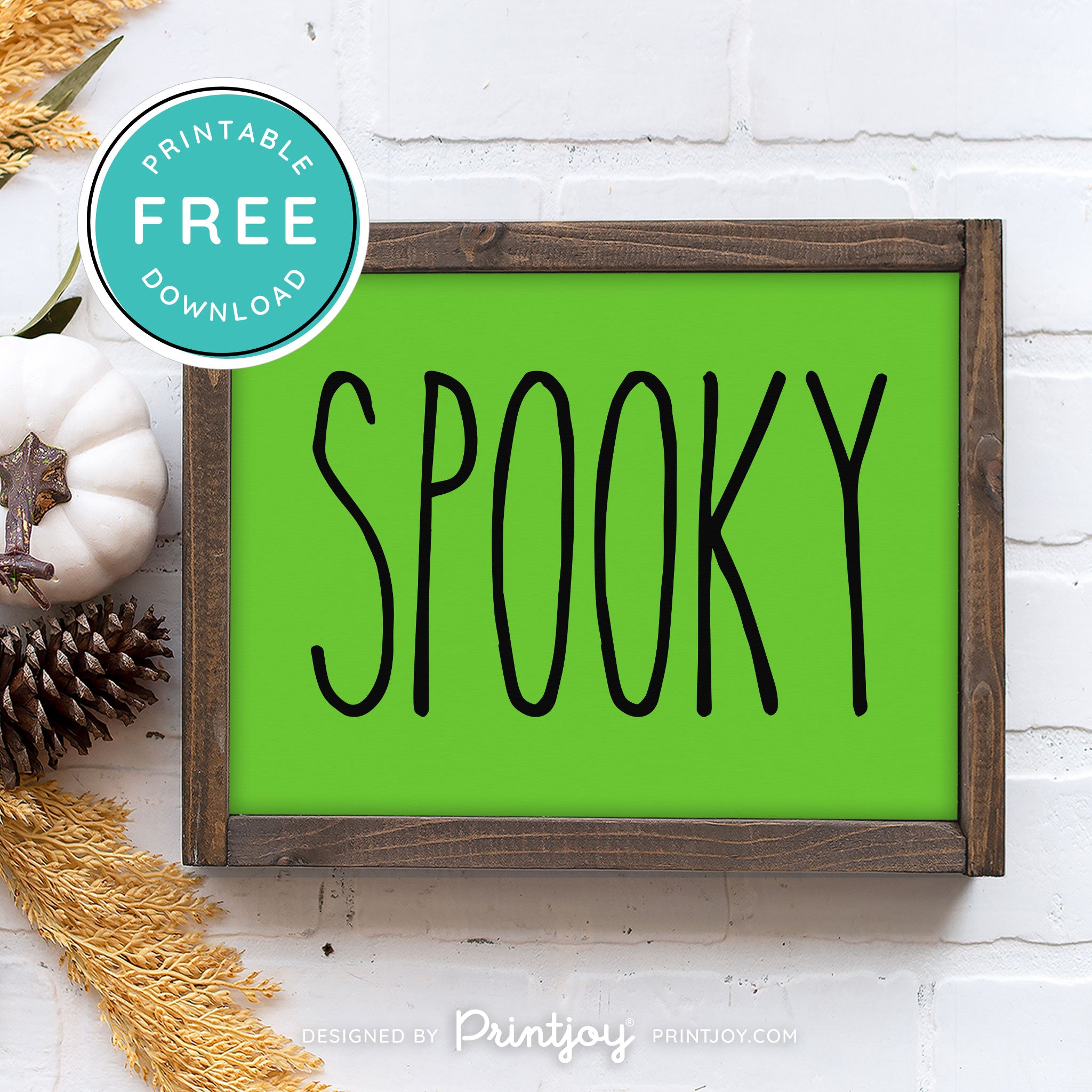 Free Printable Spooky Modern Farmhouse Halloween Wall Art Decor Download - Printjoy