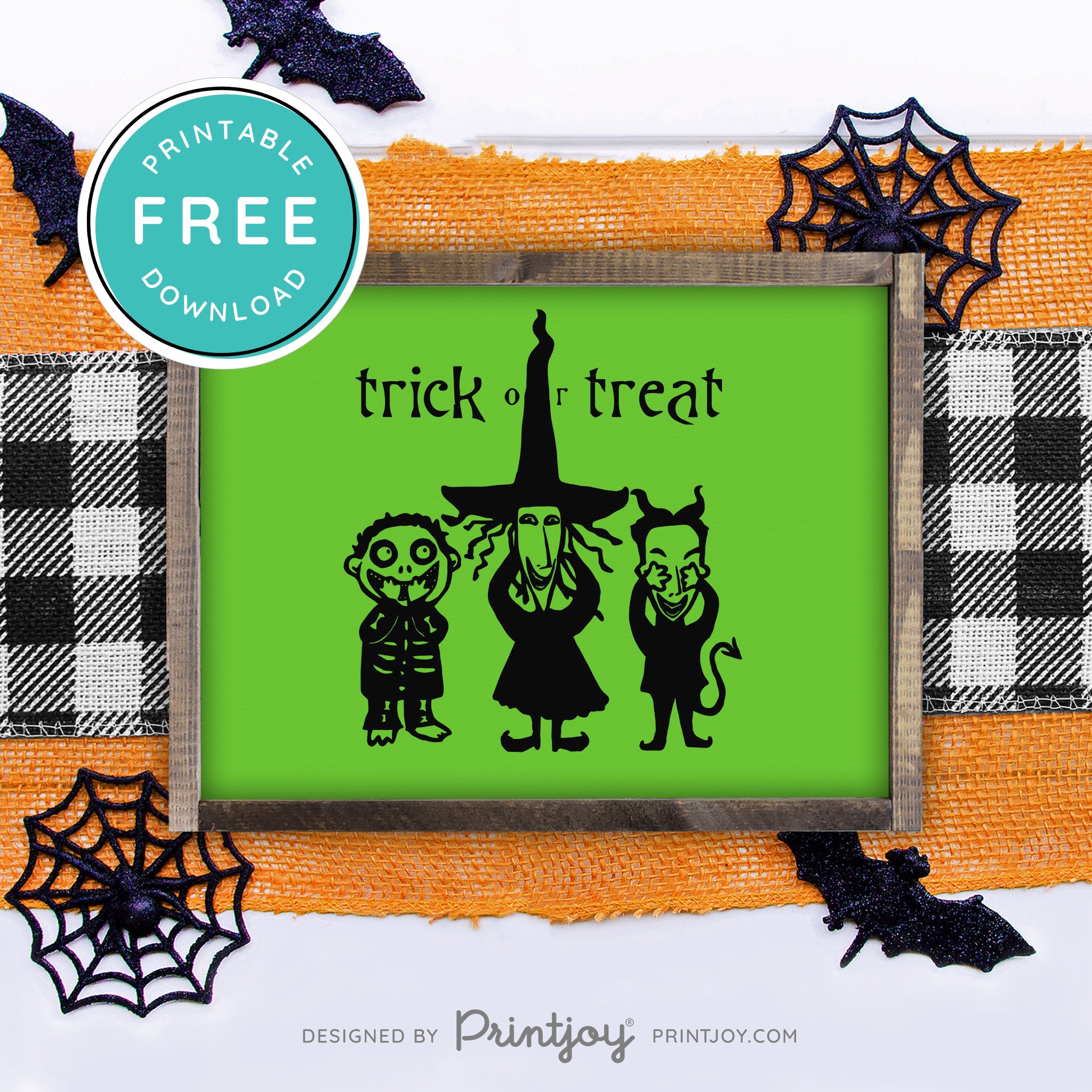 Free Printable Scary Trick Or Treat Kids Nightmare Halloween Wall Art Decor Download - Printjoy