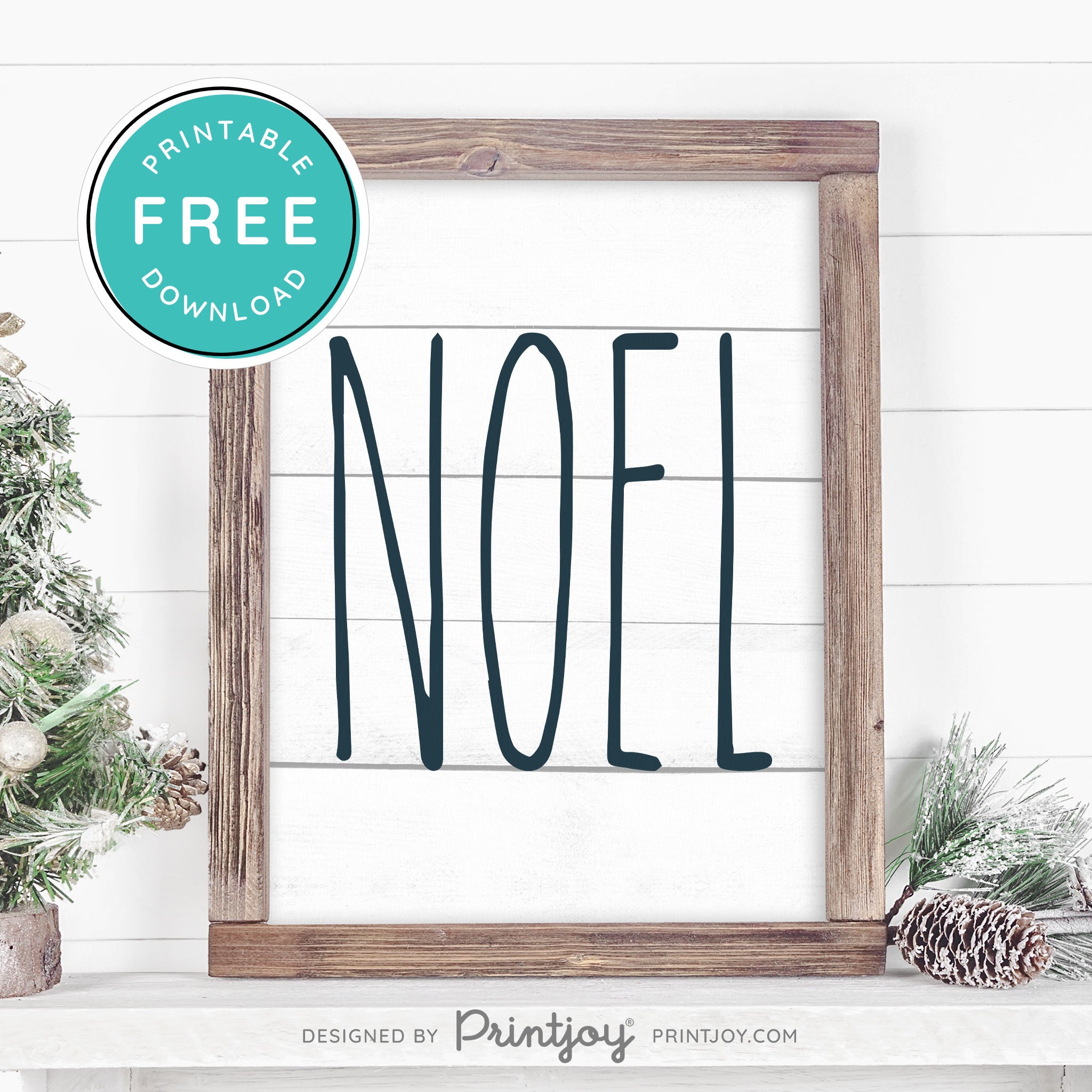 Free Printable Noel Christmas Farmhouse Winter Wall Art Decor Download - Printjoy