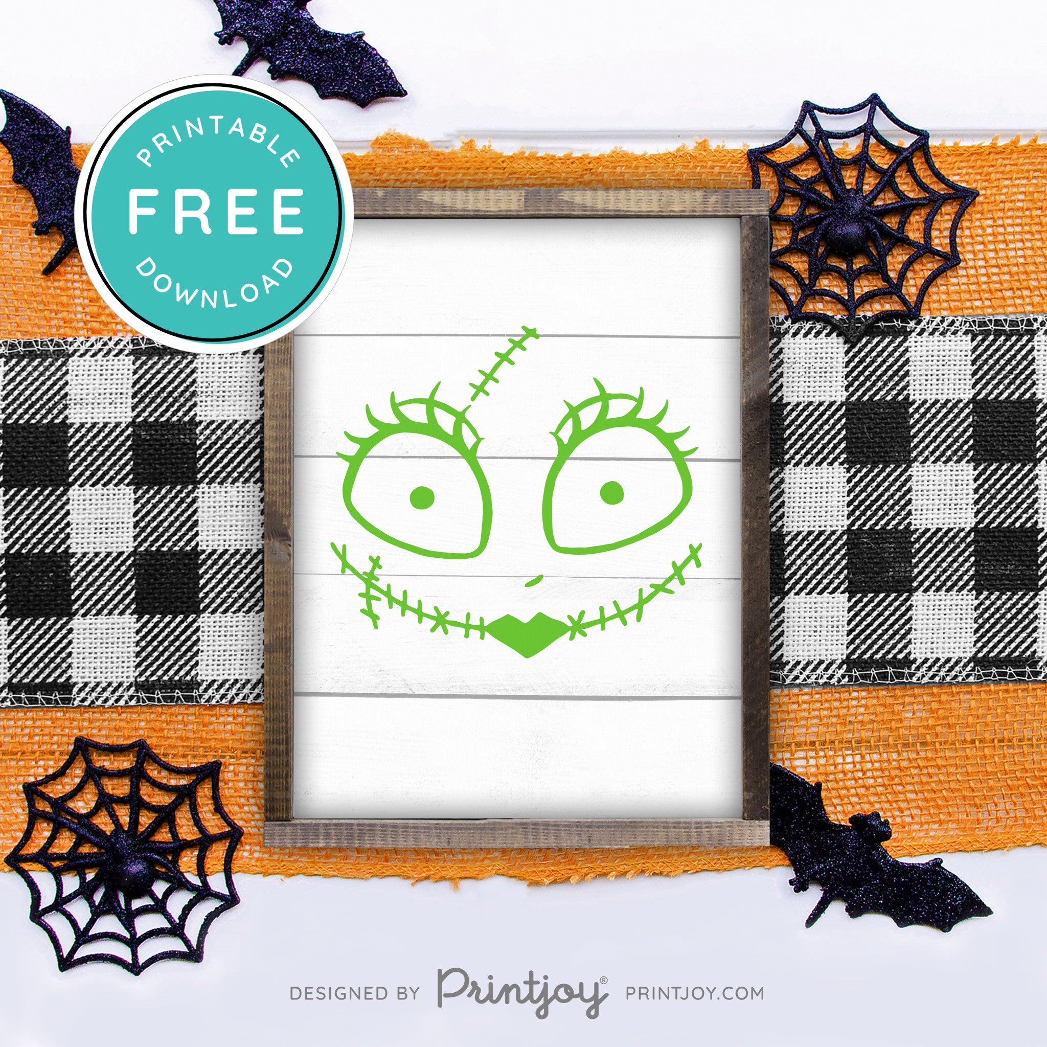 Free Printable Sally Rag Doll Face Nightmare Halloween Wall Art Decor Download - Printjoy