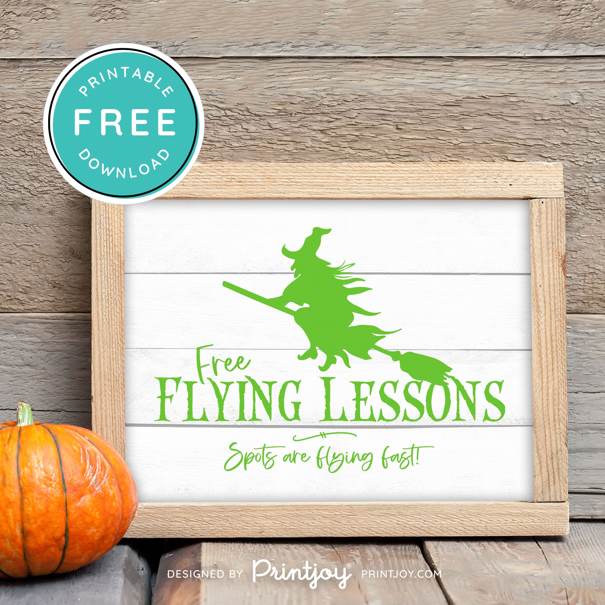 Free Printable Broom Flying Lessons Witch Halloween Wall Art Decor Download - Printjoy