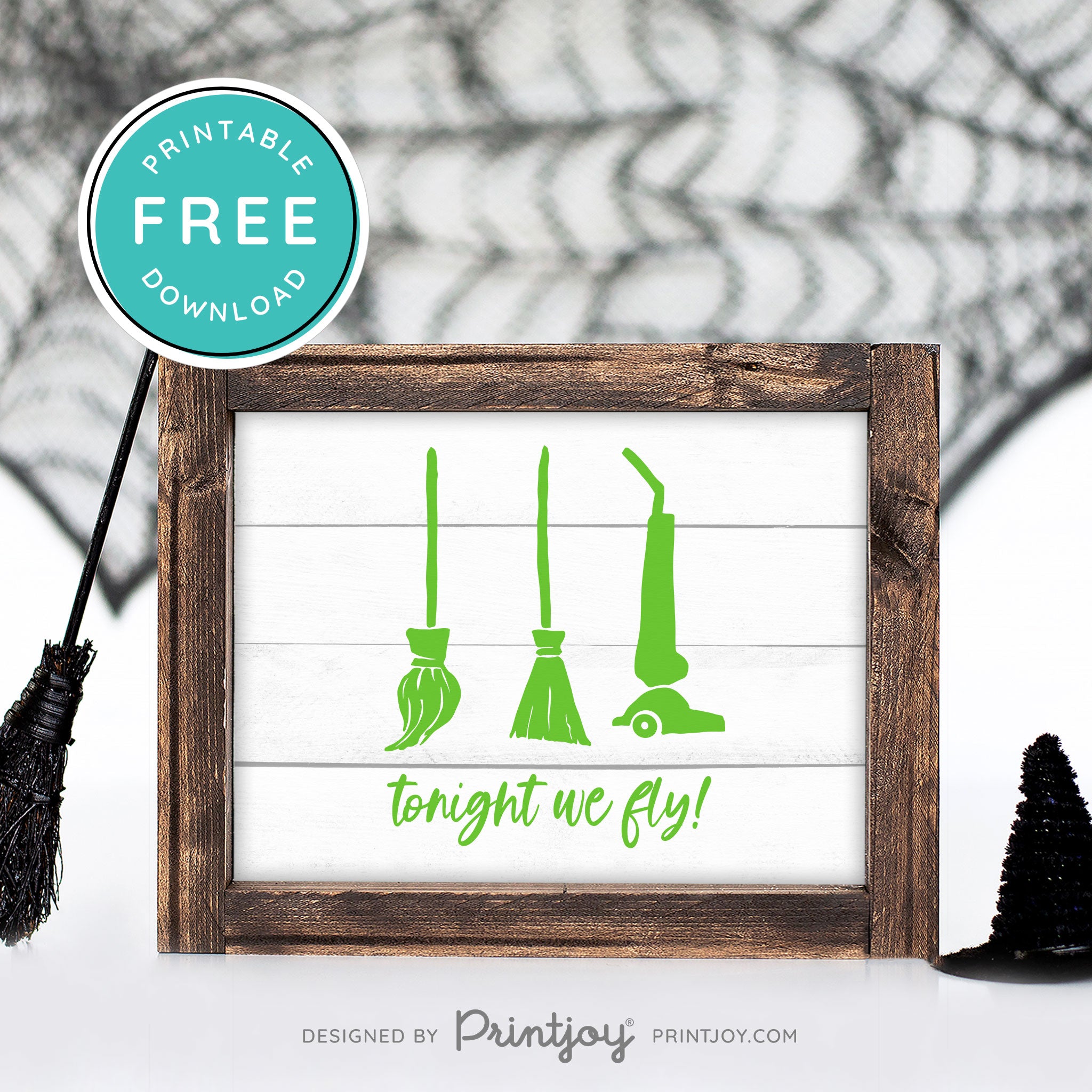 Free Printable Tonight We Fly Hocus Pocus Brooms Halloween Wall Art Decor Download - Printjoy