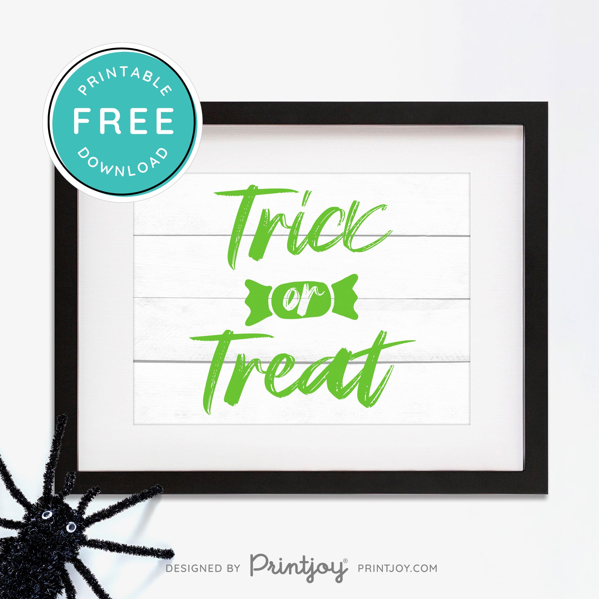 Free Printable Trick Or Treat Candy Halloween Wall Art Decor Download - Printjoy