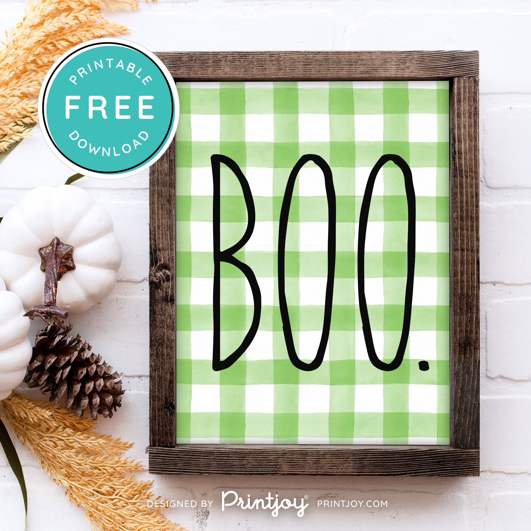 Free Printable Boo Modern Farmhouse Halloween Wall Art Decor Download - Printjoy