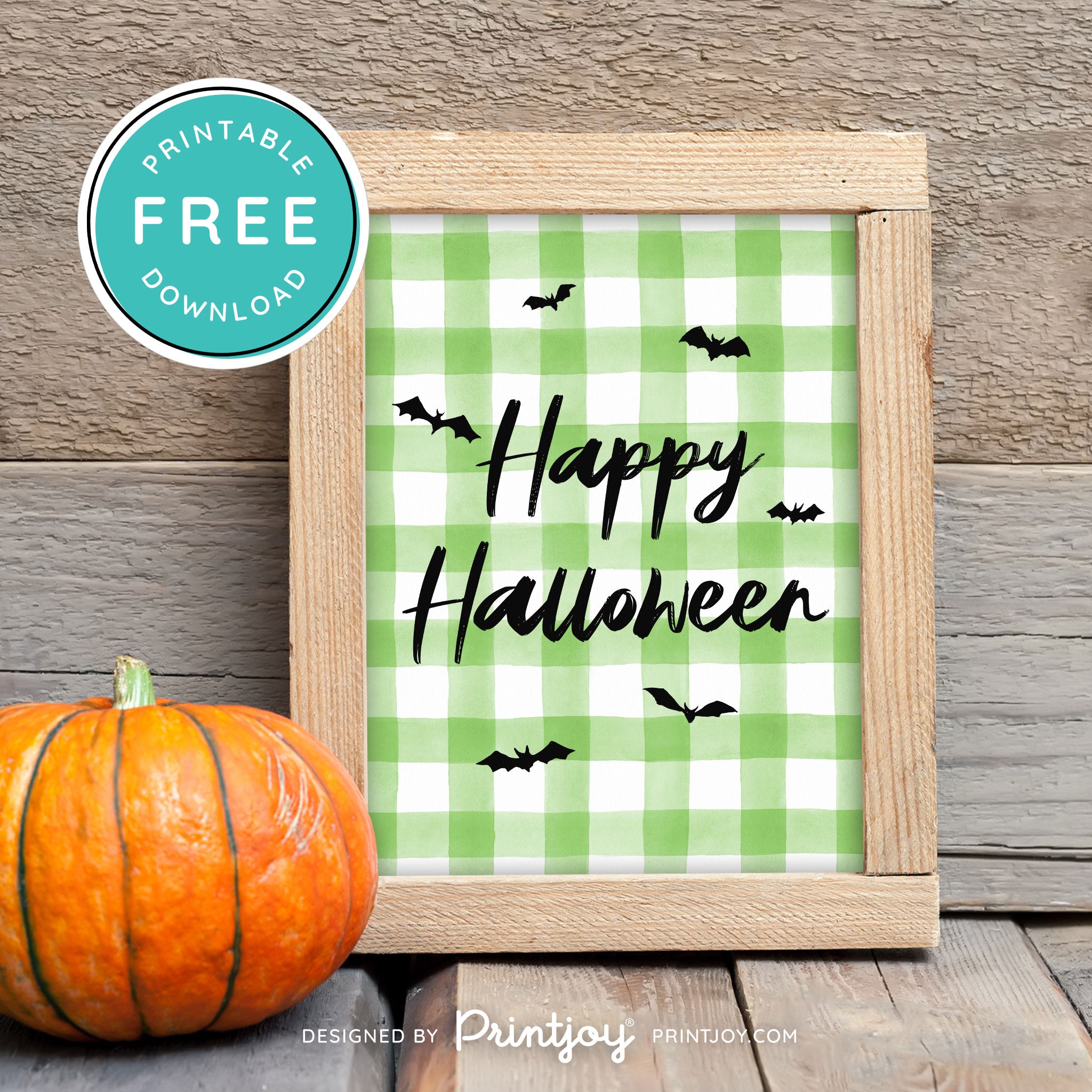 Free Printable Happy Halloween Bats Wall Art Decor Download - Printjoy