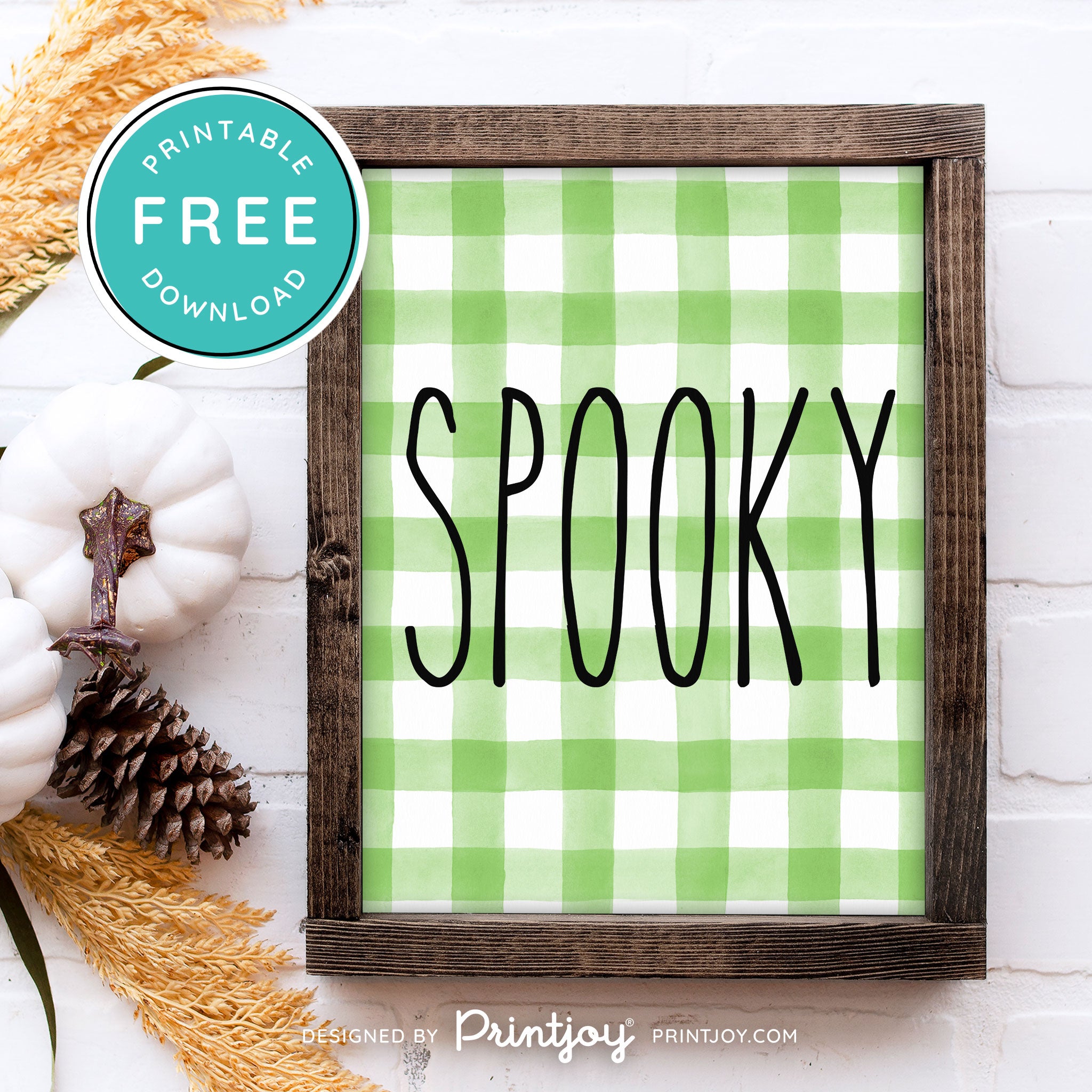 Free Printable Spooky Modern Farmhouse Halloween Wall Art Decor Download - Printjoy