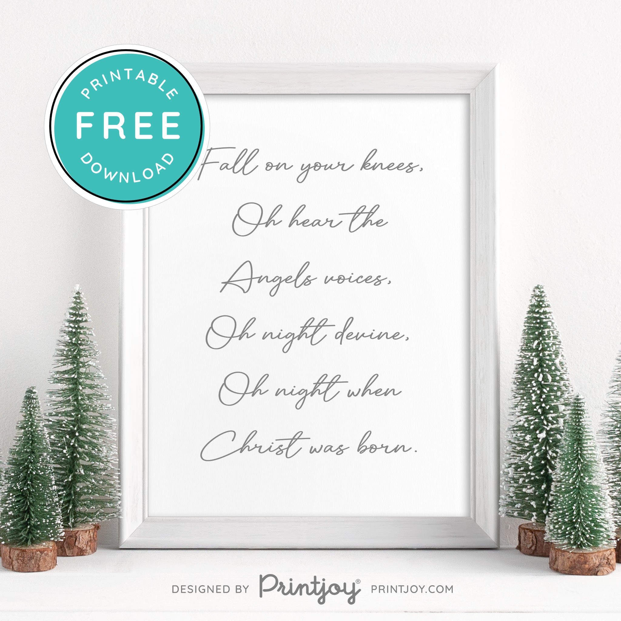 Free Printable Oh Hear The Angels Voices Christmas Wall Art Decor Download - Printjoy