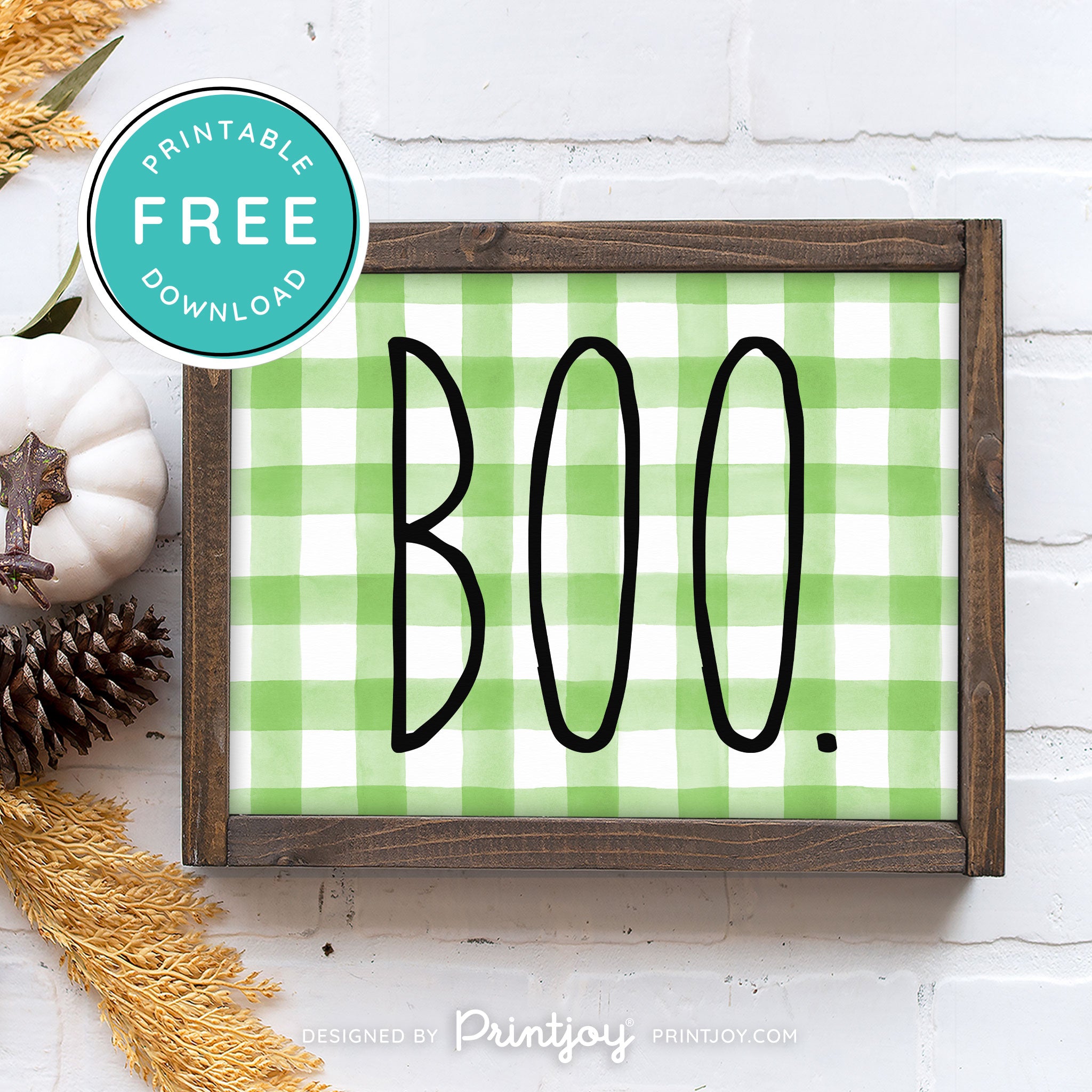 Free Printable Boo Modern Farmhouse Halloween Wall Art Decor Download - Printjoy