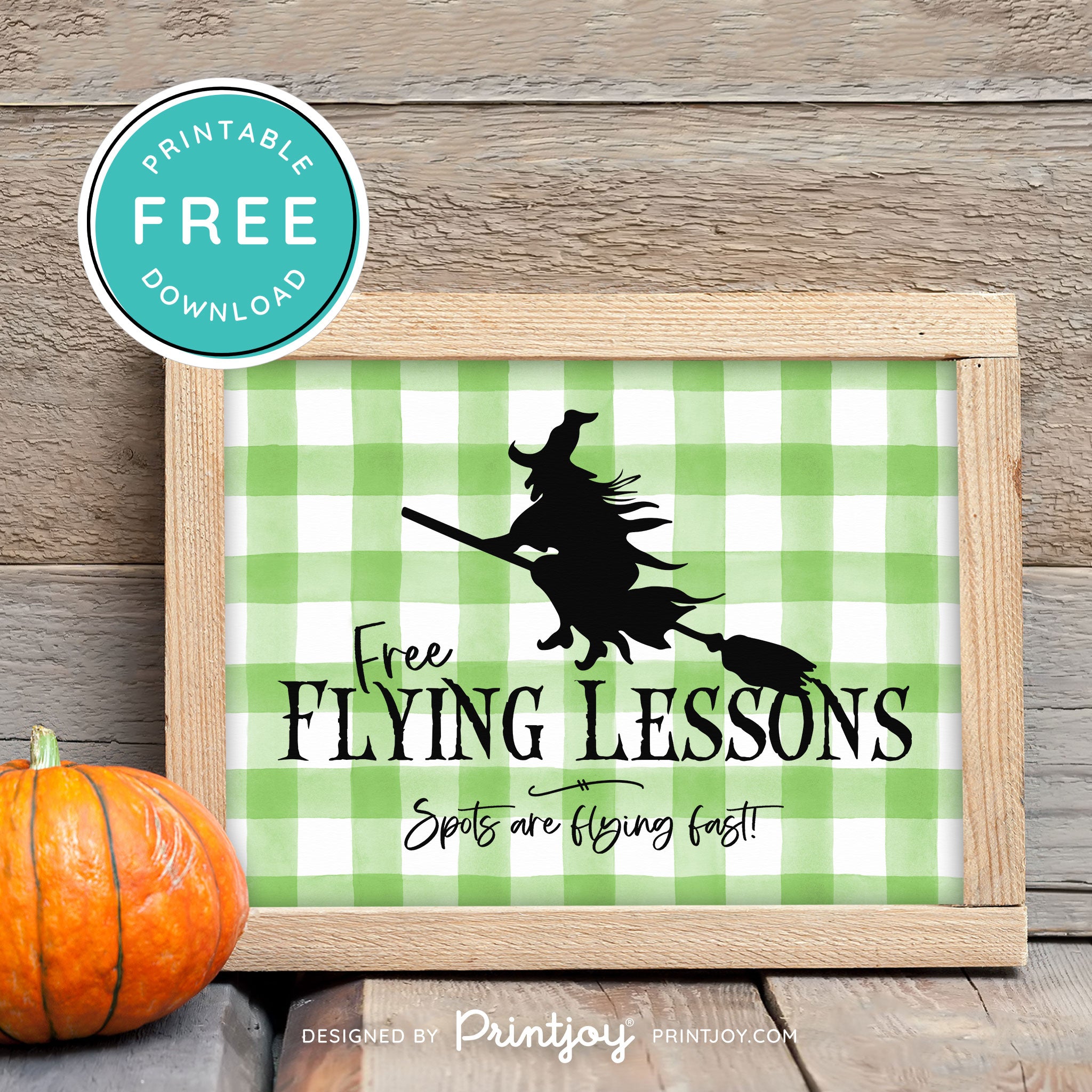 Free Printable Broom Flying Lessons Witch Halloween Wall Art Decor Download - Printjoy