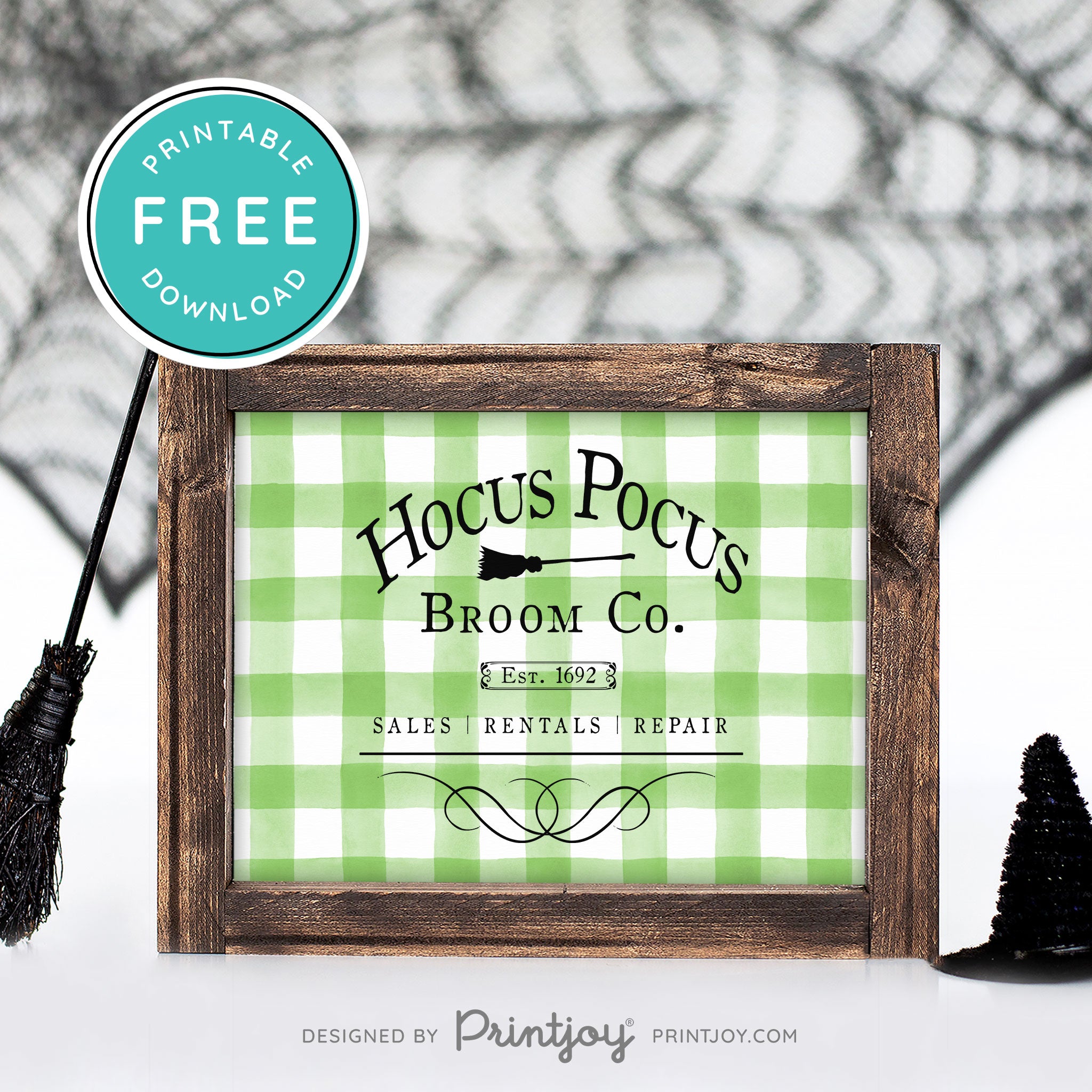 Free Printable Hocus Pocus Broom Co Halloween Wall Art Decor Download - Printjoy