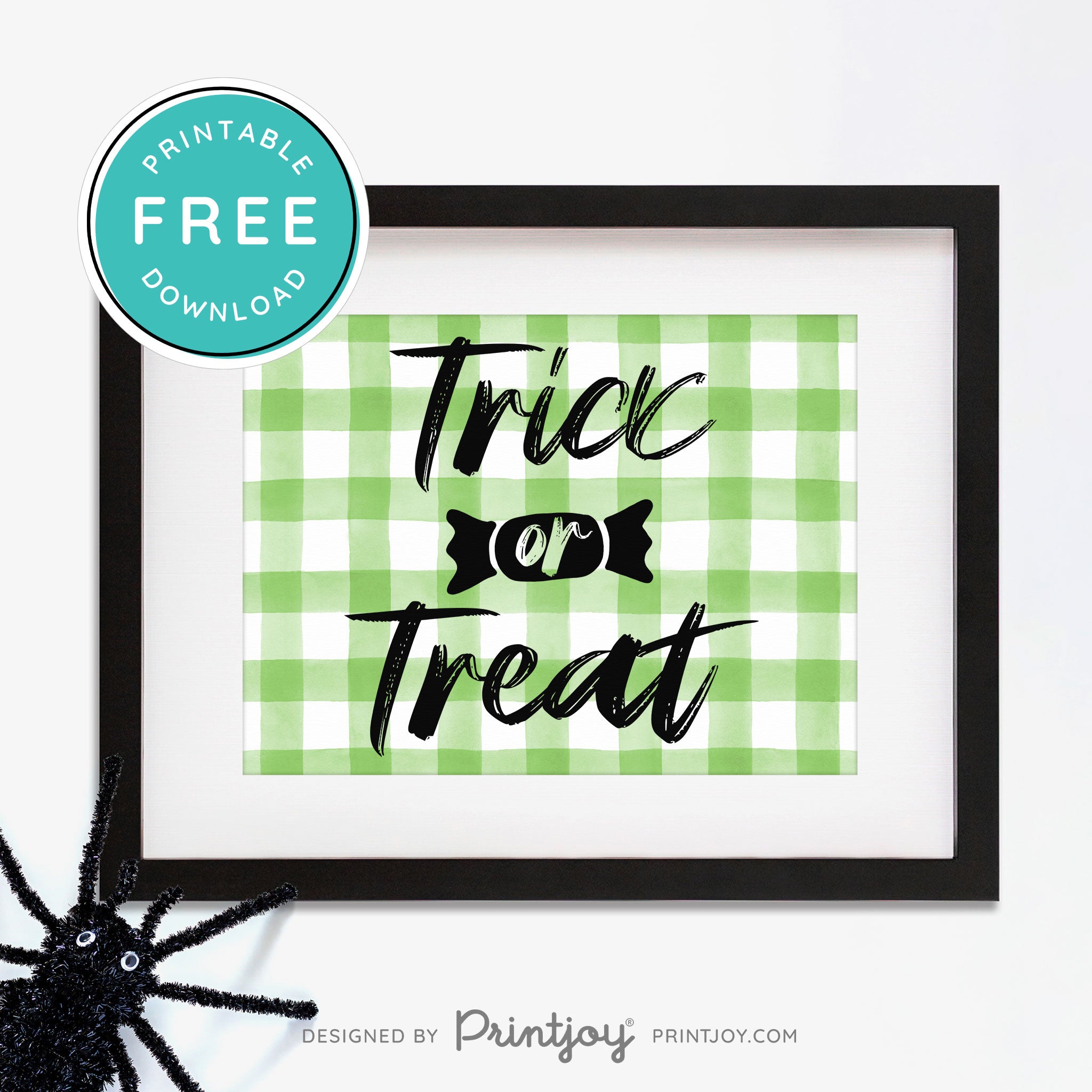 Free Printable Trick Or Treat Candy Halloween Wall Art Decor Download - Printjoy