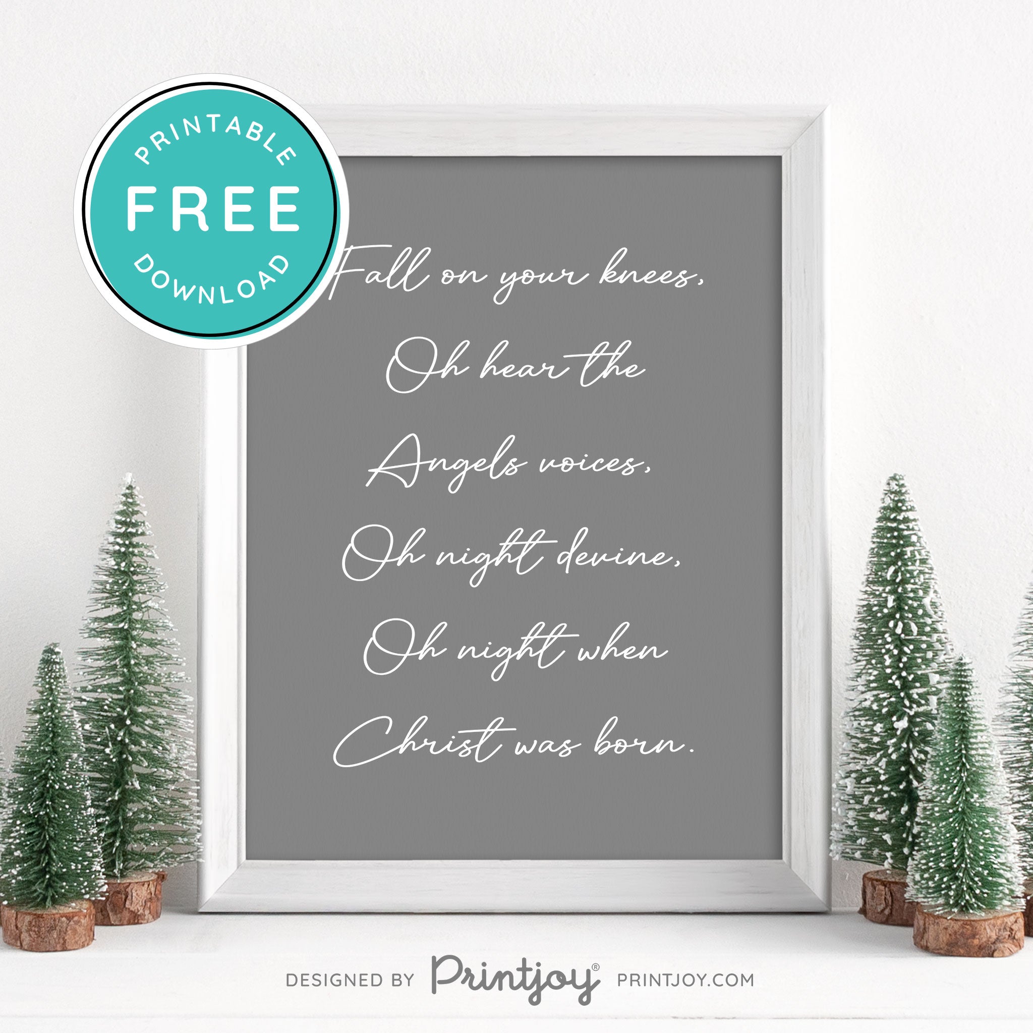 Free Printable Oh Hear The Angels Voices Christmas Wall Art Decor Download - Printjoy