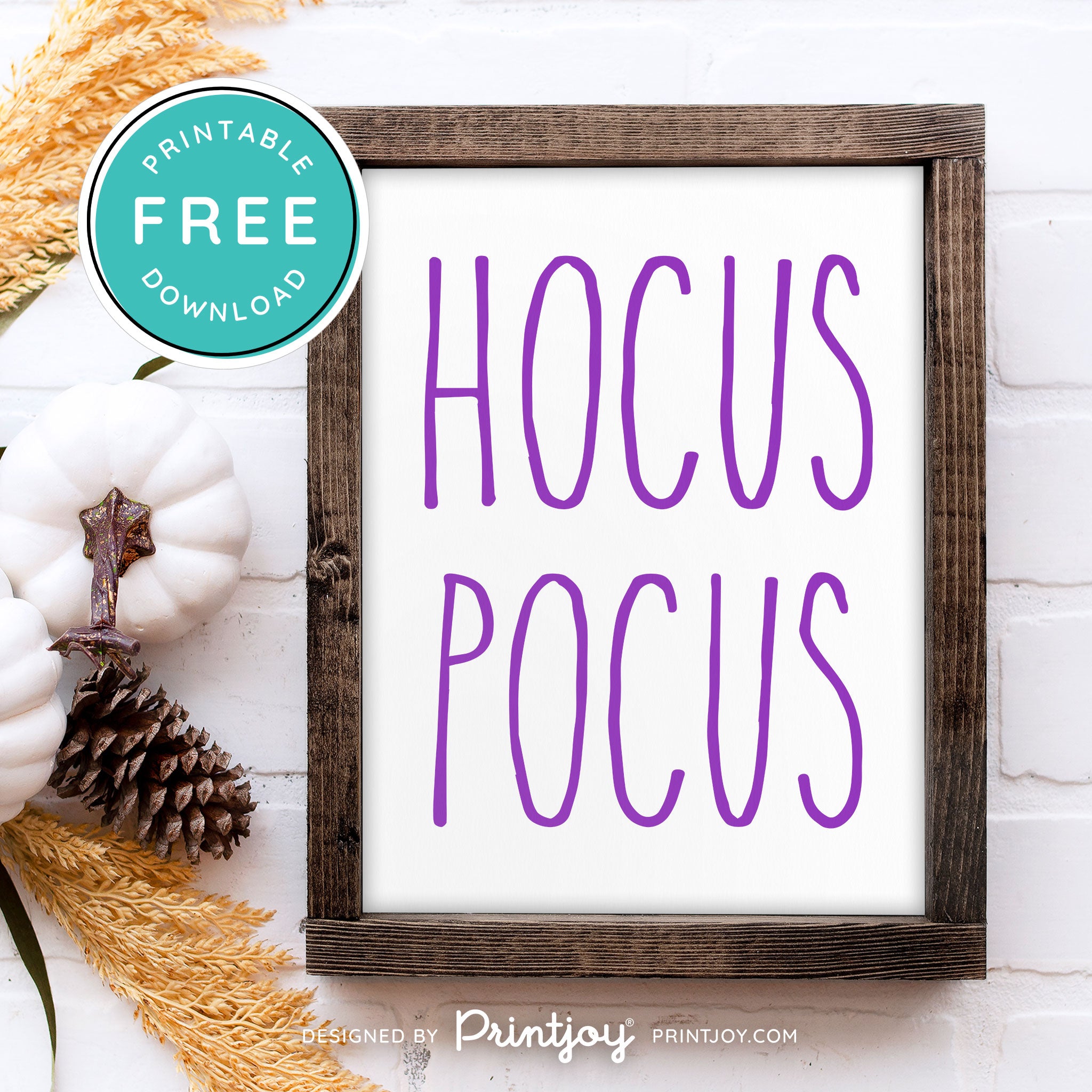 Free Printable Hocus Pocus Modern Farmhouse Halloween Wall Art Decor Download - Printjoy