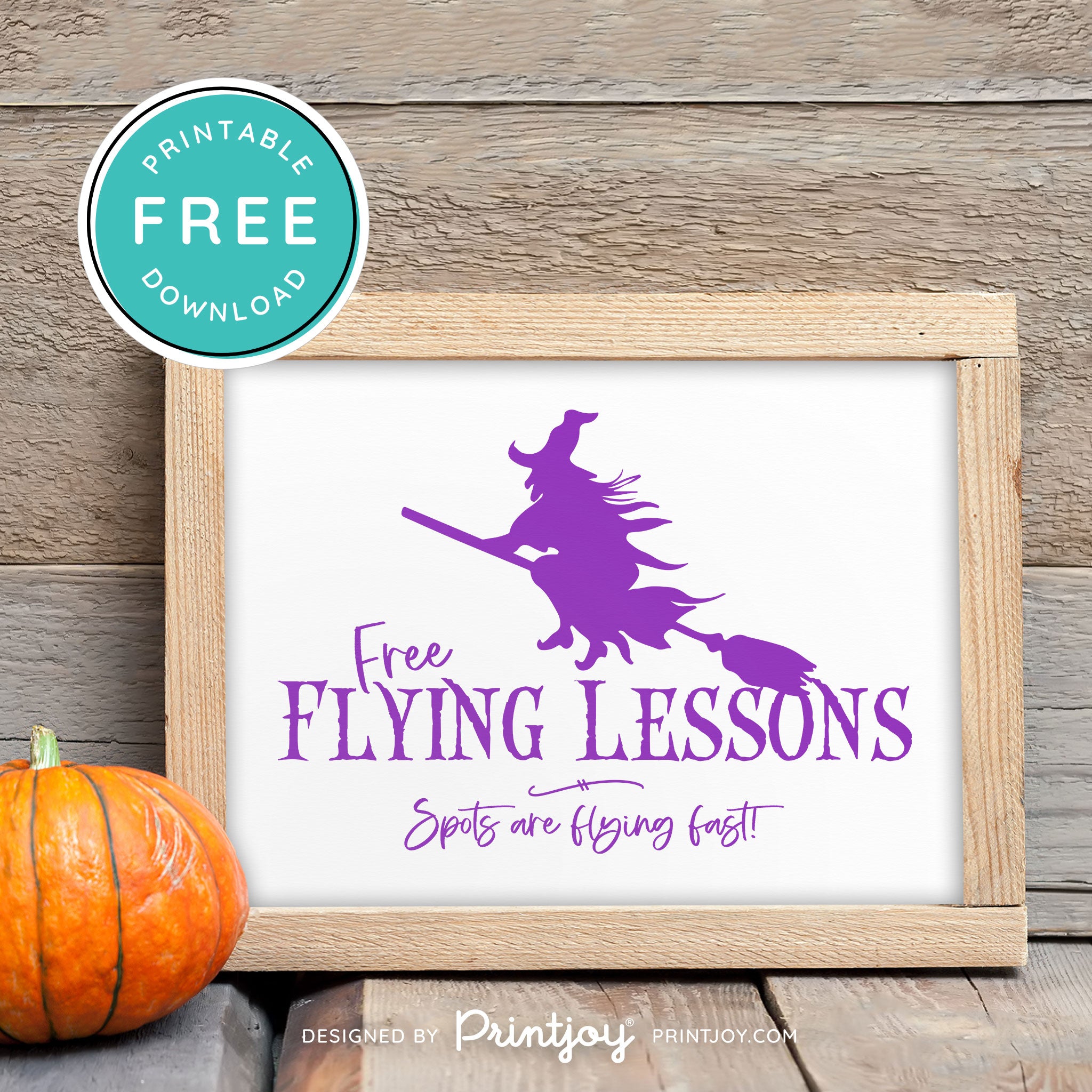 Free Printable Broom Flying Lessons Witch Halloween Wall Art Decor Download - Printjoy