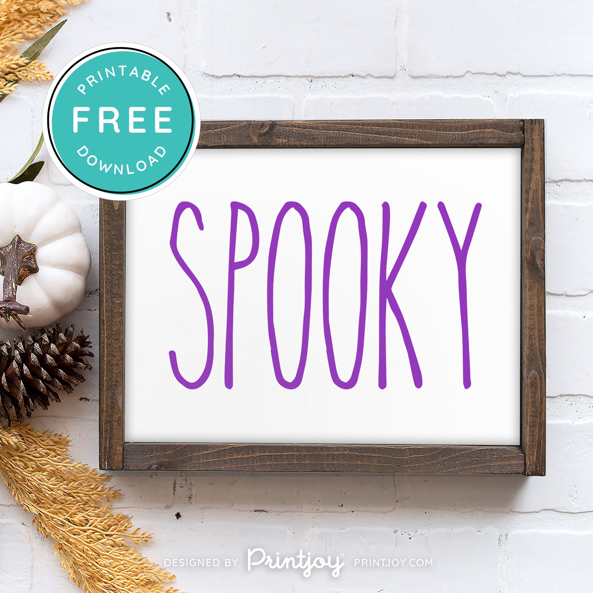 Free Printable Spooky Modern Farmhouse Halloween Wall Art Decor Download - Printjoy