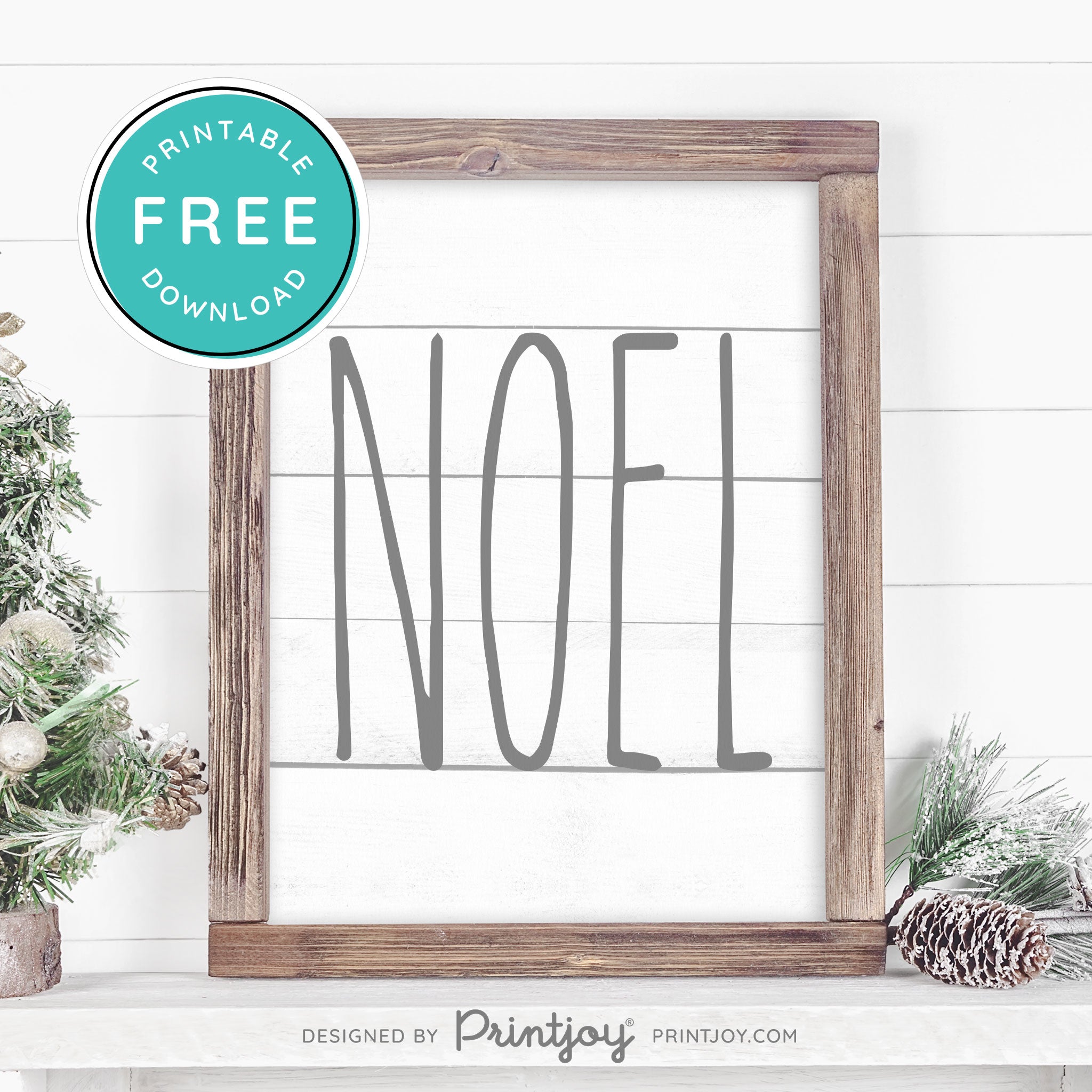 Free Printable Noel Christmas Farmhouse Winter Wall Art Decor Download - Printjoy