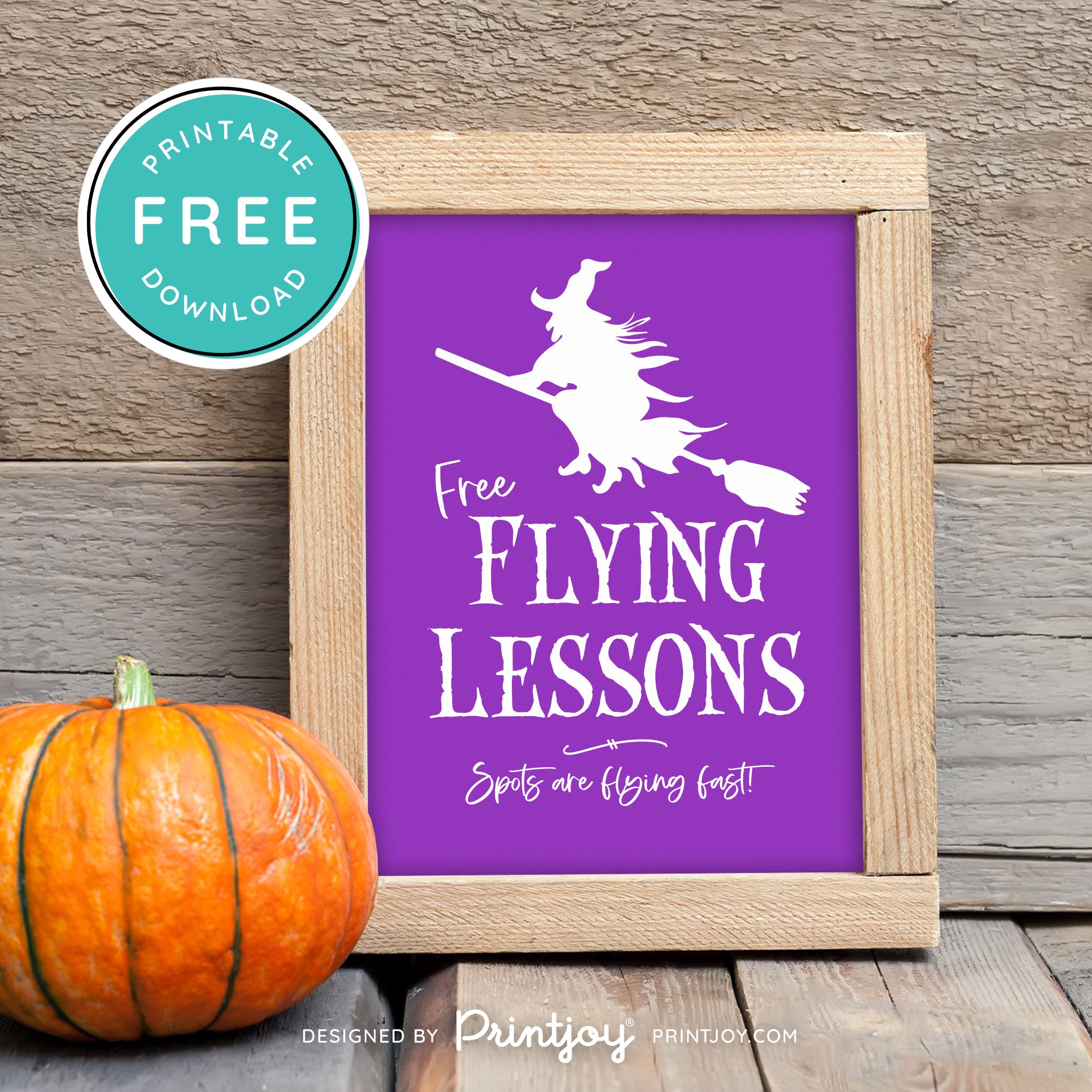 Free Printable Broom Flying Lessons Witch Halloween Wall Art Decor Download - Printjoy