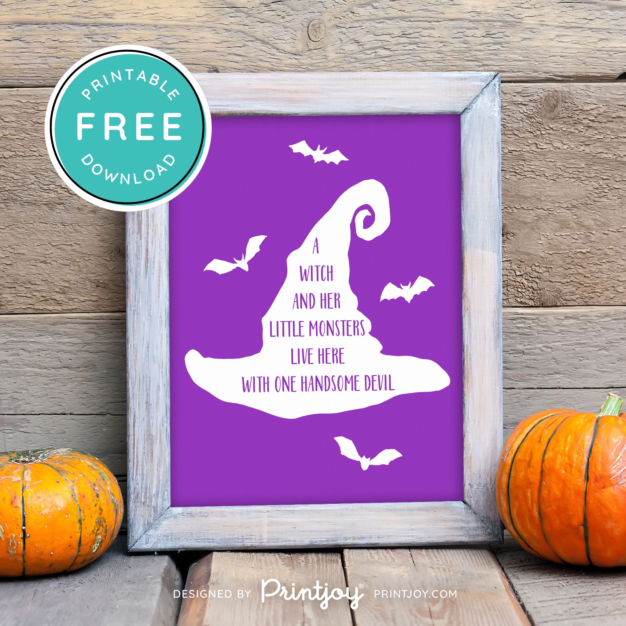 Free Printable Fun Family Halloween Wall Art Decor Download - Printjoy