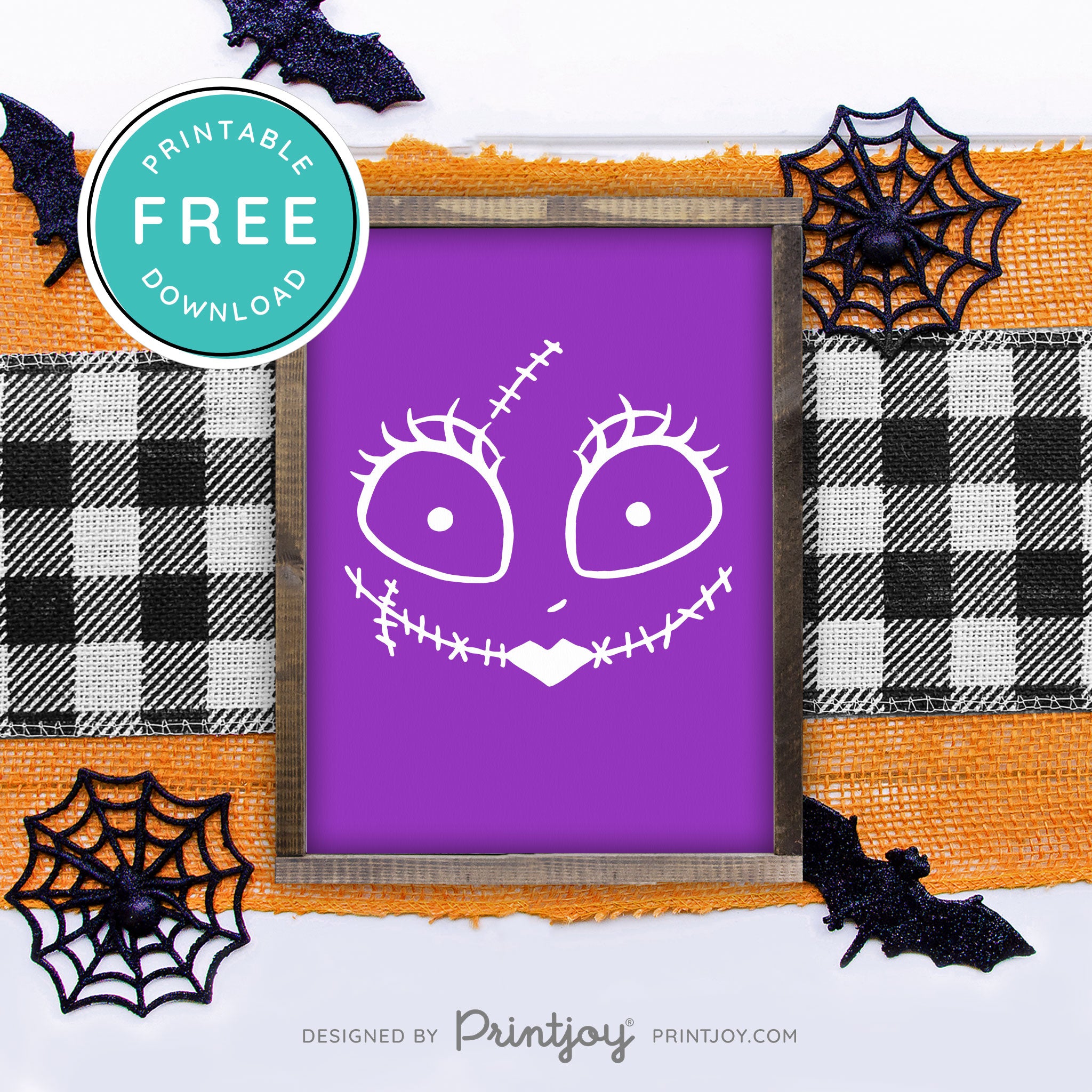 Free Printable Jack And Sally Nightmare Fun Halloween Wall Art Decor Download - Printjoy