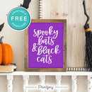 Free Printable Spooky Bats And Black Cats Halloween Wall Art Decor Download - Printjoy