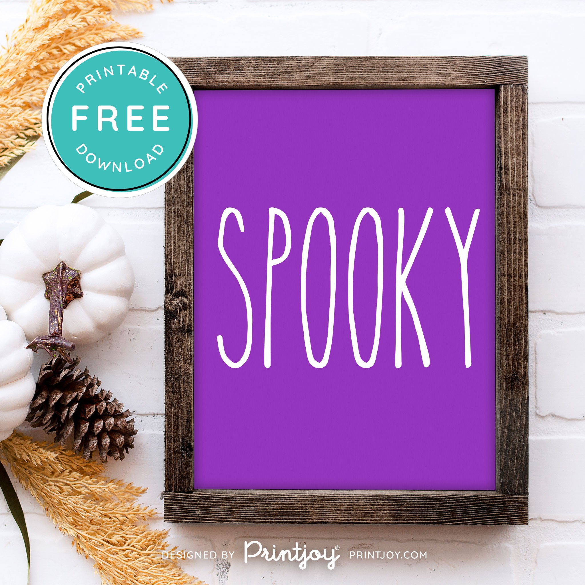 Free Printable Spooky Modern Farmhouse Halloween Wall Art Decor Download - Printjoy