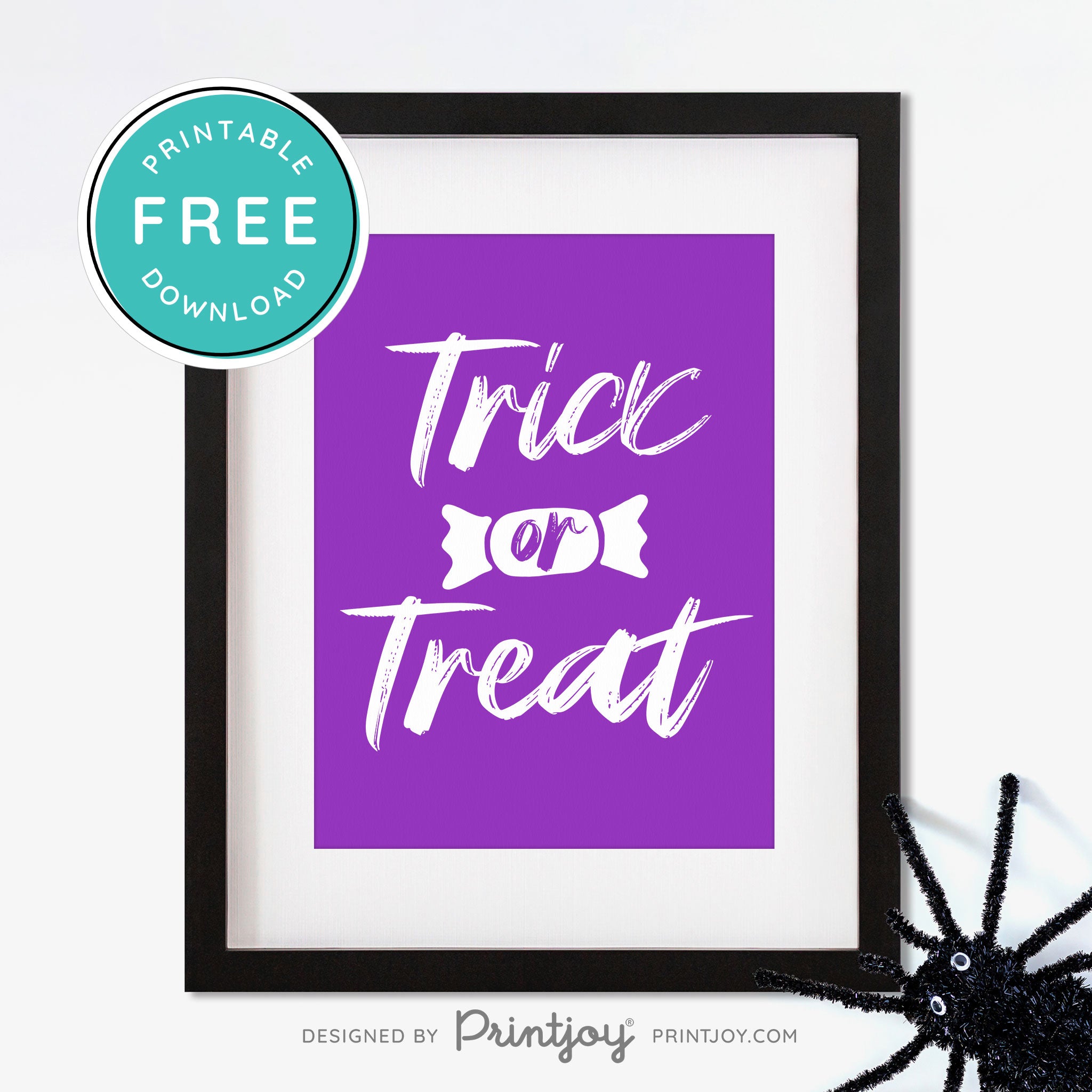 Free Printable Trick Or Treat Candy Halloween Wall Art Decor Download - Printjoy