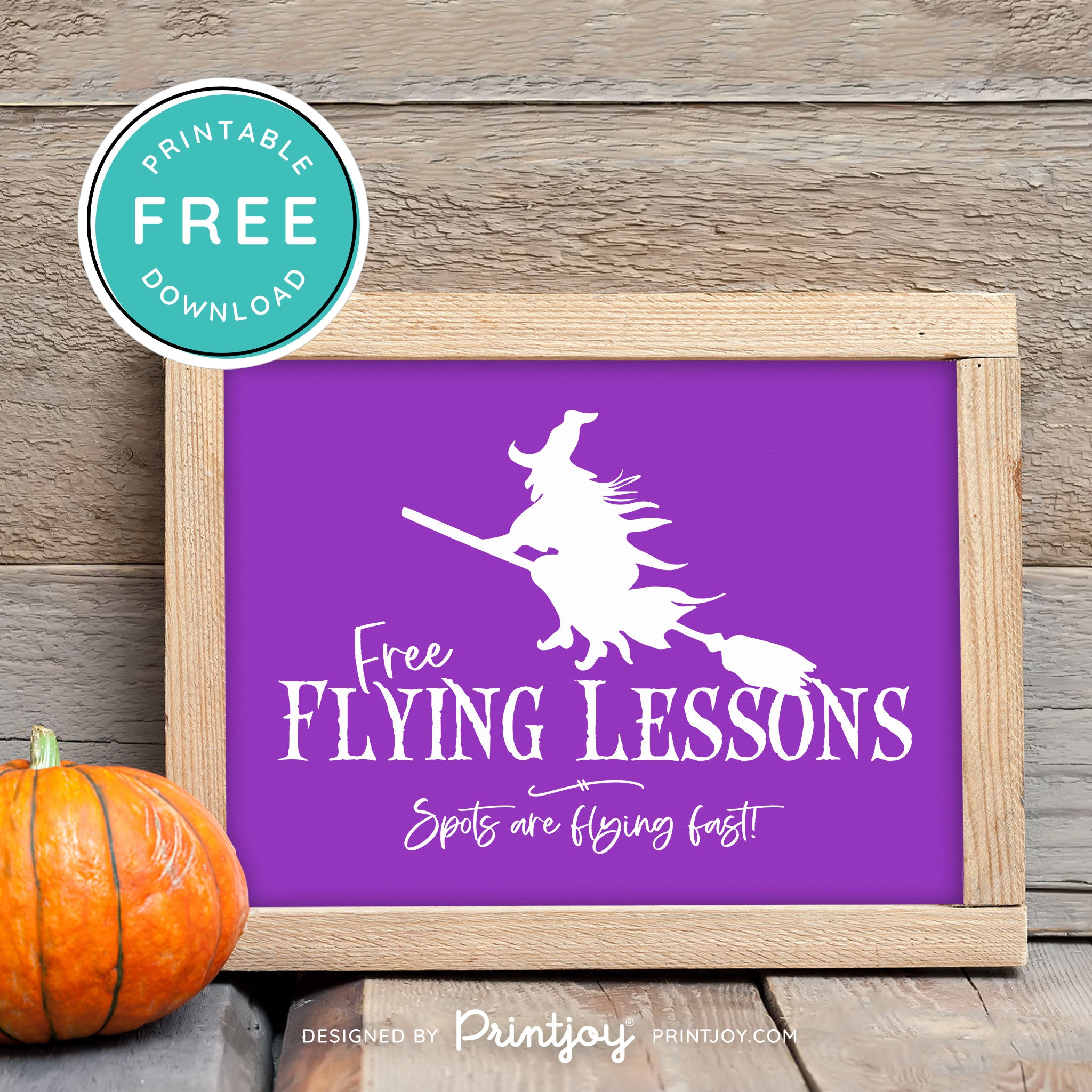 Free Printable Broom Flying Lessons Witch Halloween Wall Art Decor Download - Printjoy